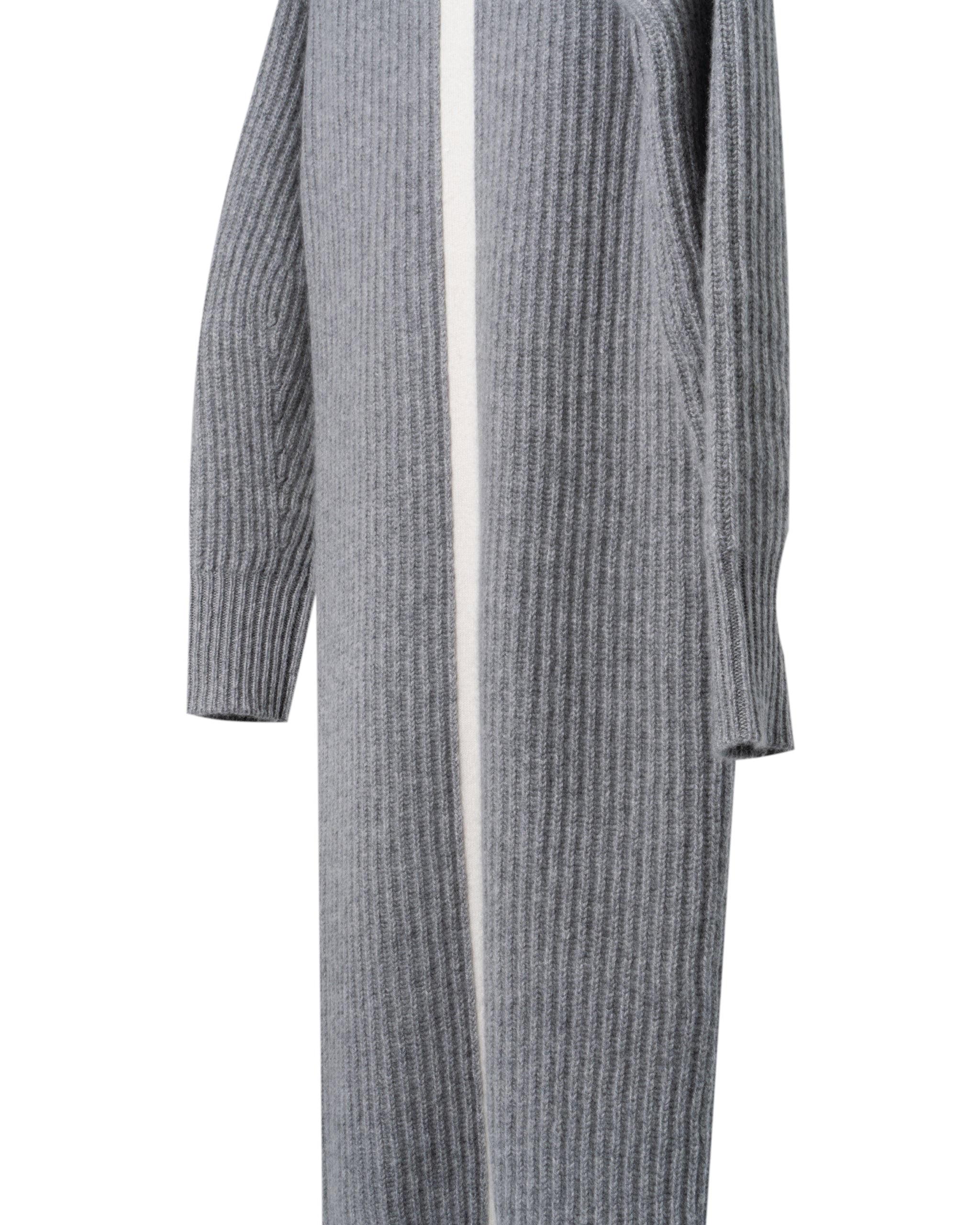 CASHMERE ROLLNECK LONG DRESS WITH BACK PIPING
