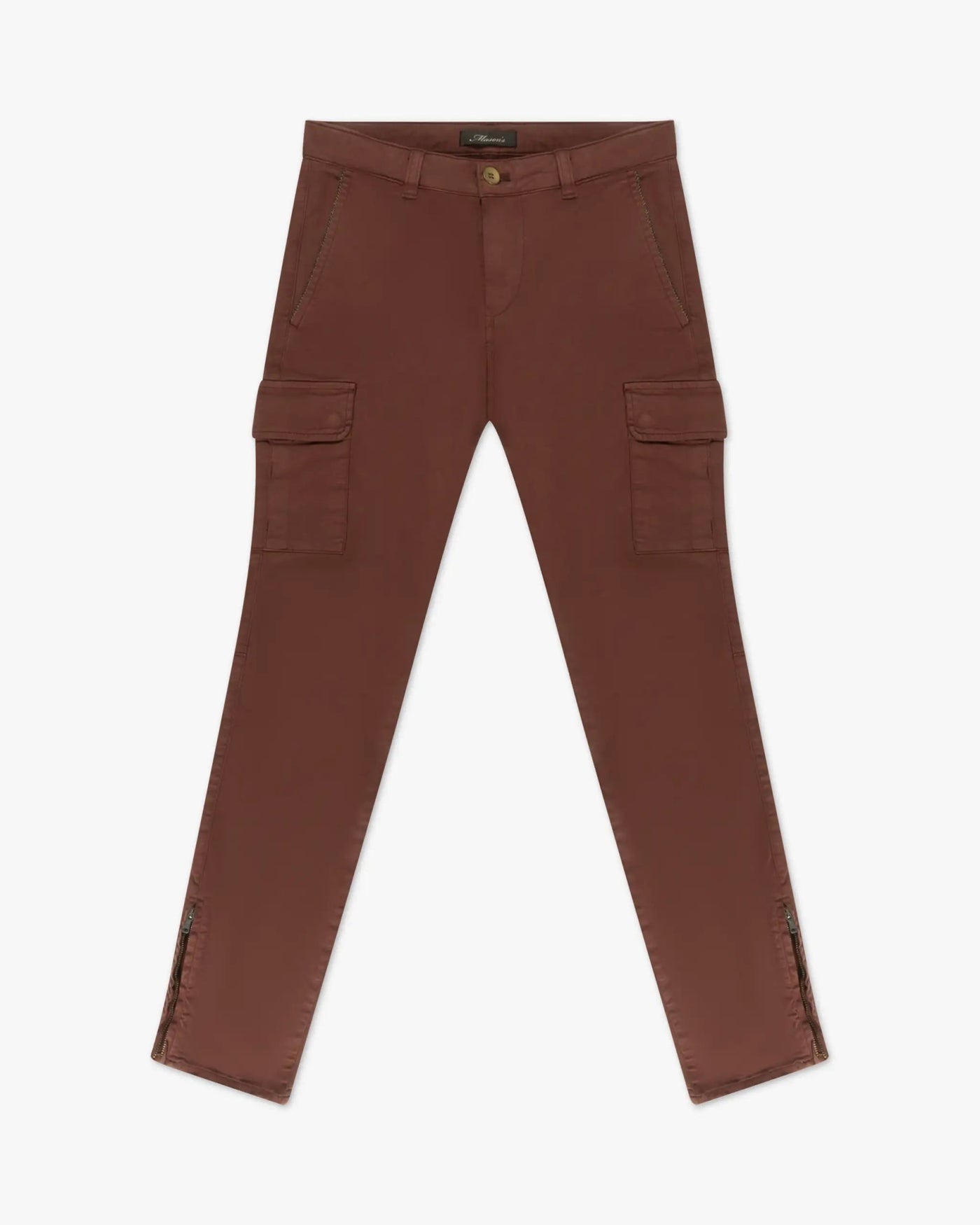 Burgunderrote Uni Stretch Cargo Hose von Masons