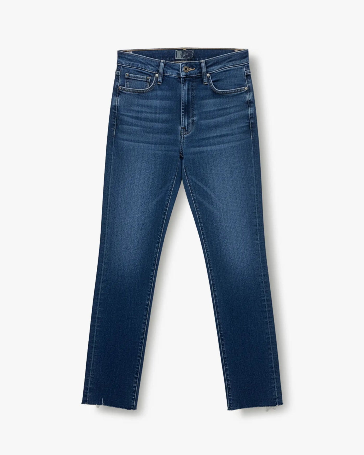 Dunkelblaue Jeans mit Mid Rise und Fransaum von Mother