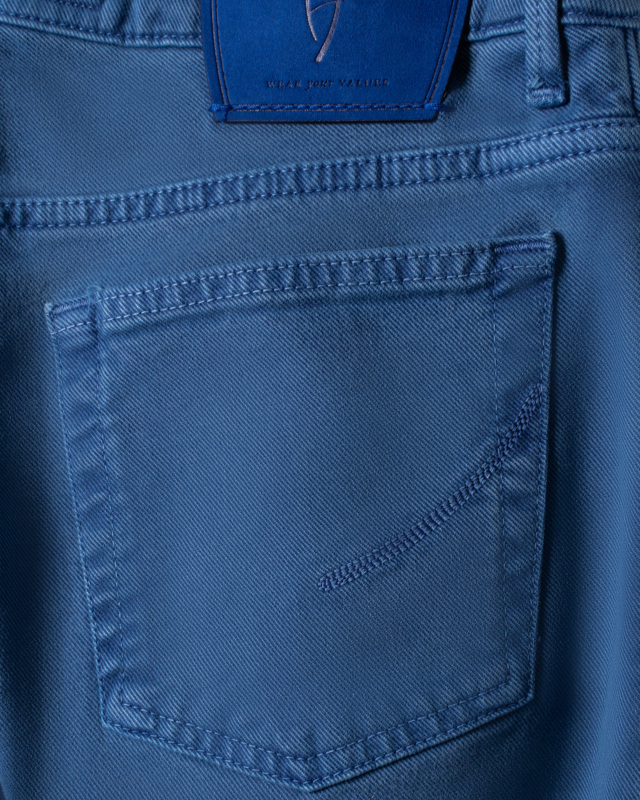 RAVELLO BLUE SUEDE LEATHER PANTS