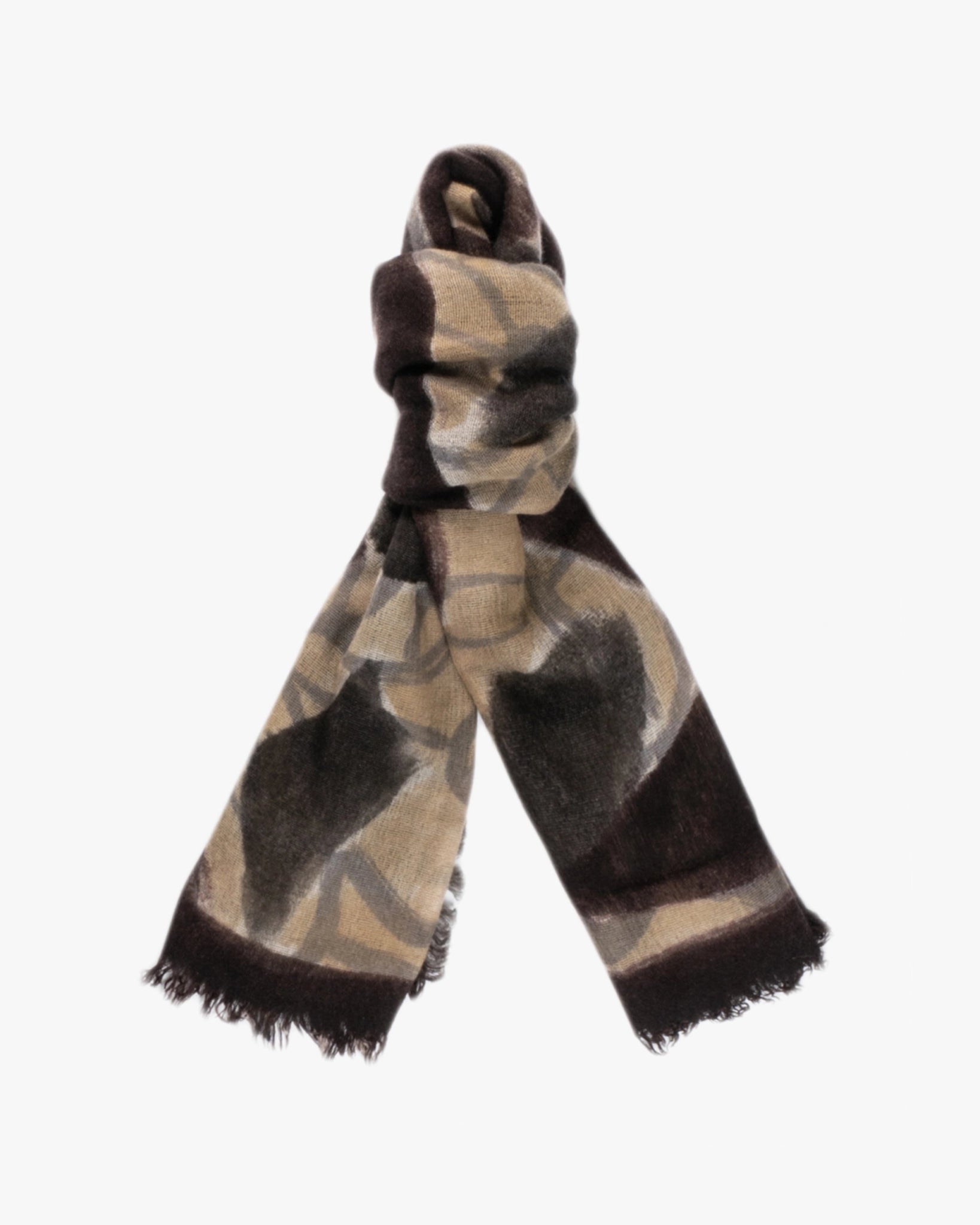 150x165 Kaschmir - Seide - Wolle Camouflage Schal von Faliero Sarti - Scarves FALIERO SARTI