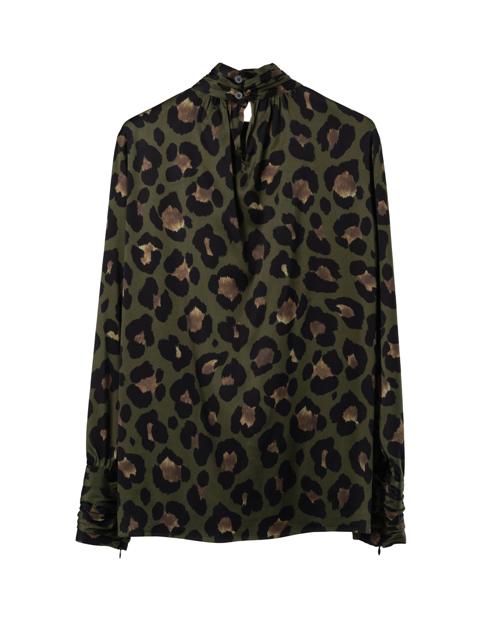YSL LEOPARD PRINT STRETCH BLOUSE