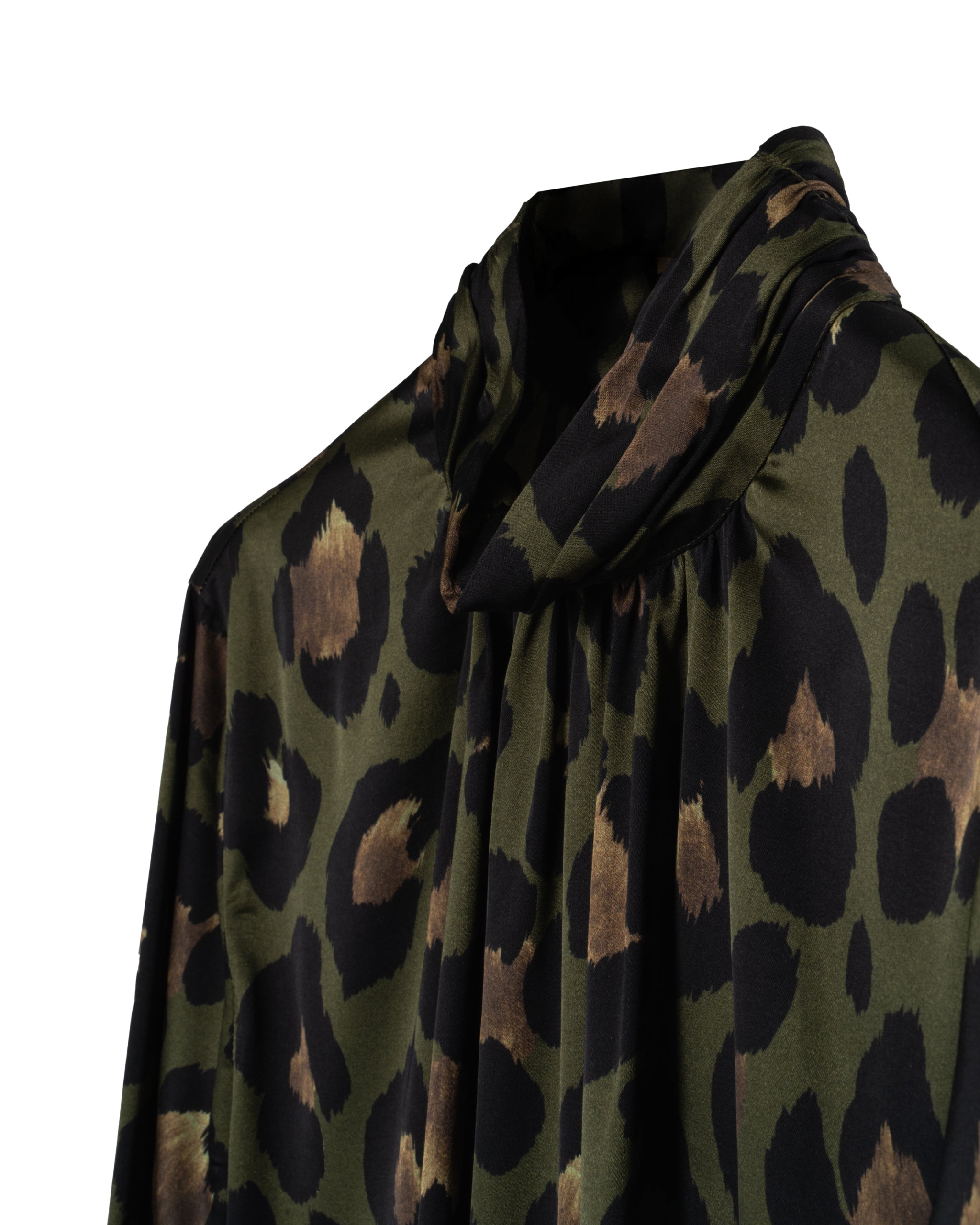 YSL LEOPARD PRINT STRETCH BLOUSE