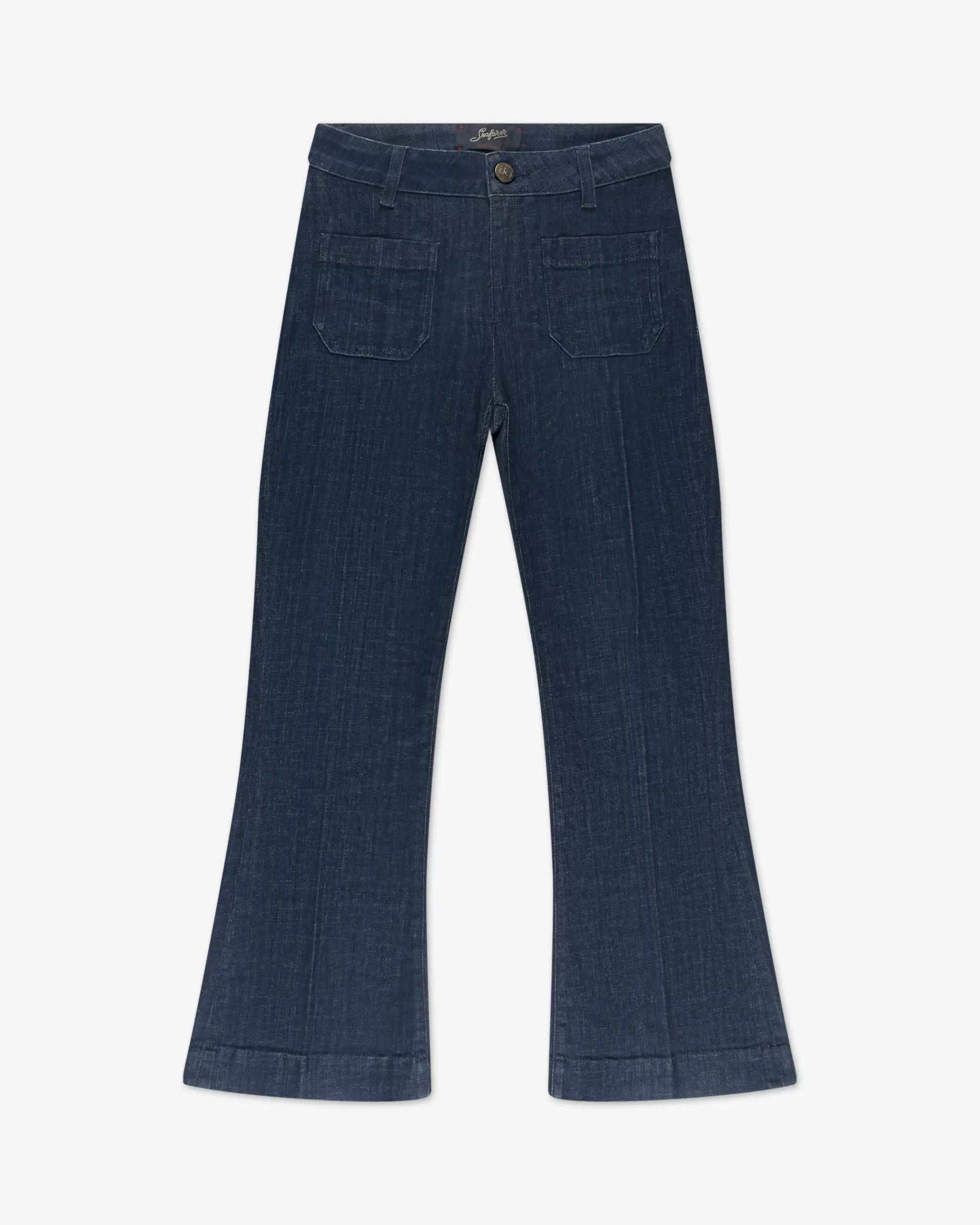 Blaue Francoise Verkürzte Kick Icon Flair Jeans von Seafarer