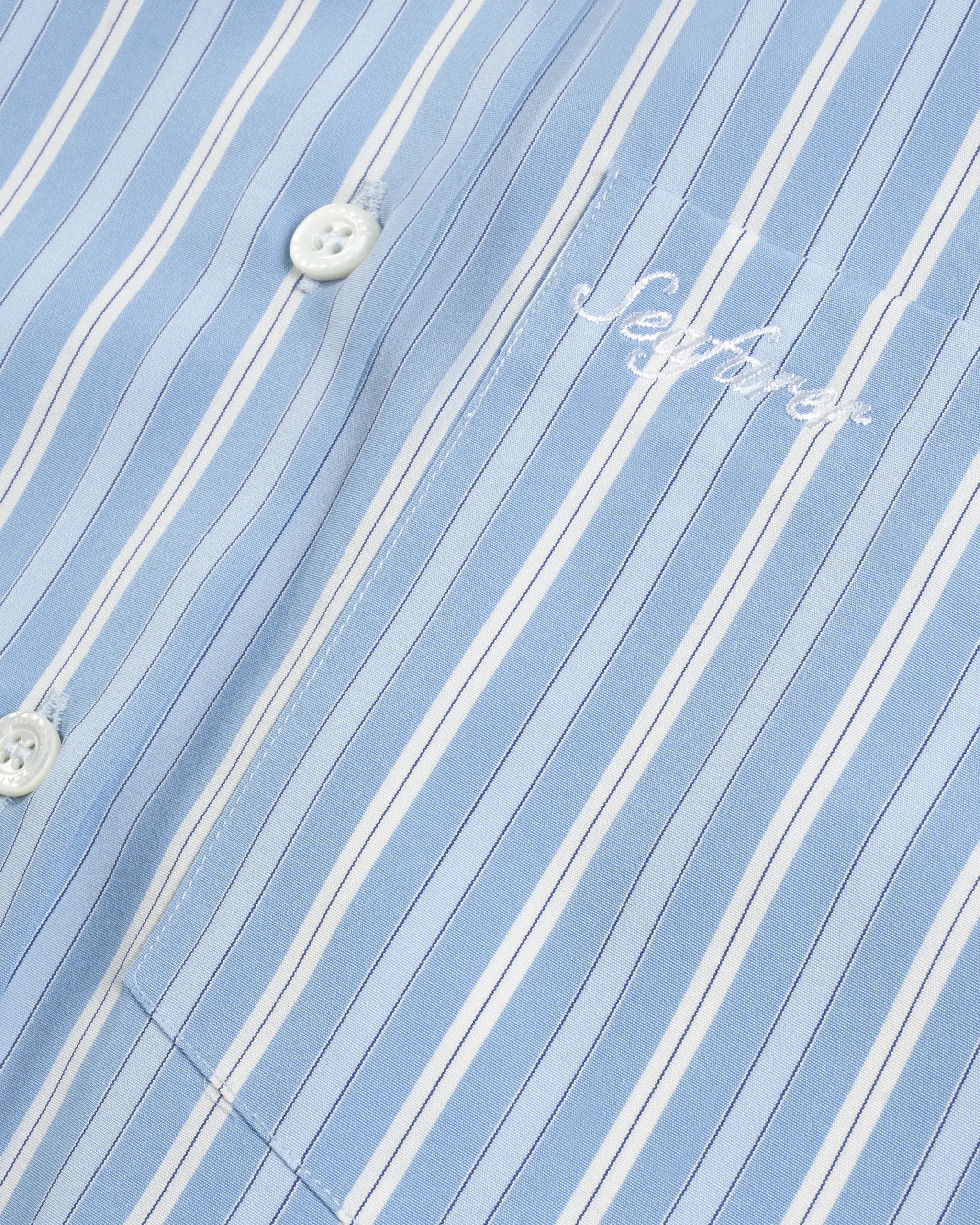 Blaue Gefittete Baumwolle Popelin Bluse von Seafarer