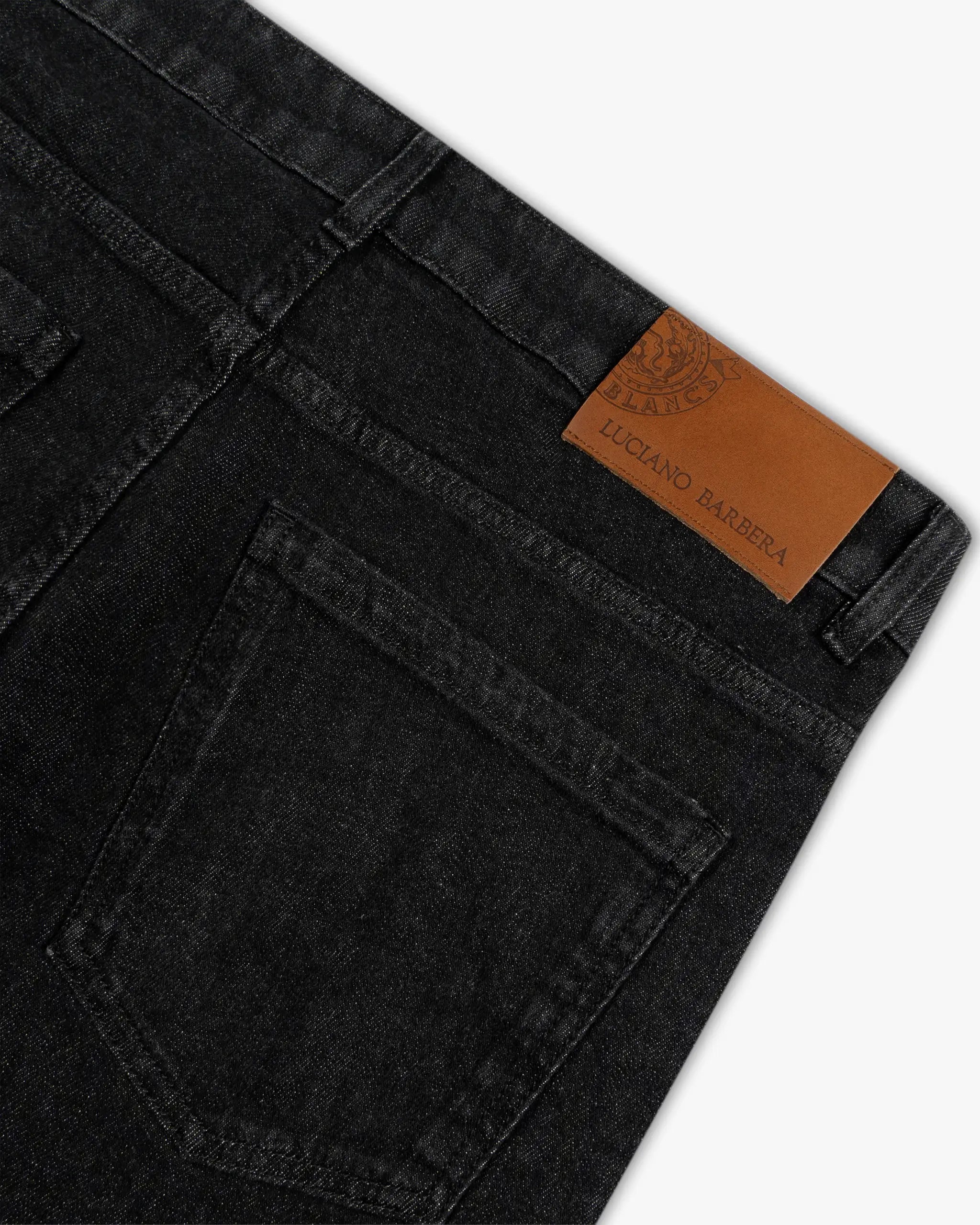 Schwarze 5-Pocket Denim Jeans von Luciano Barbera