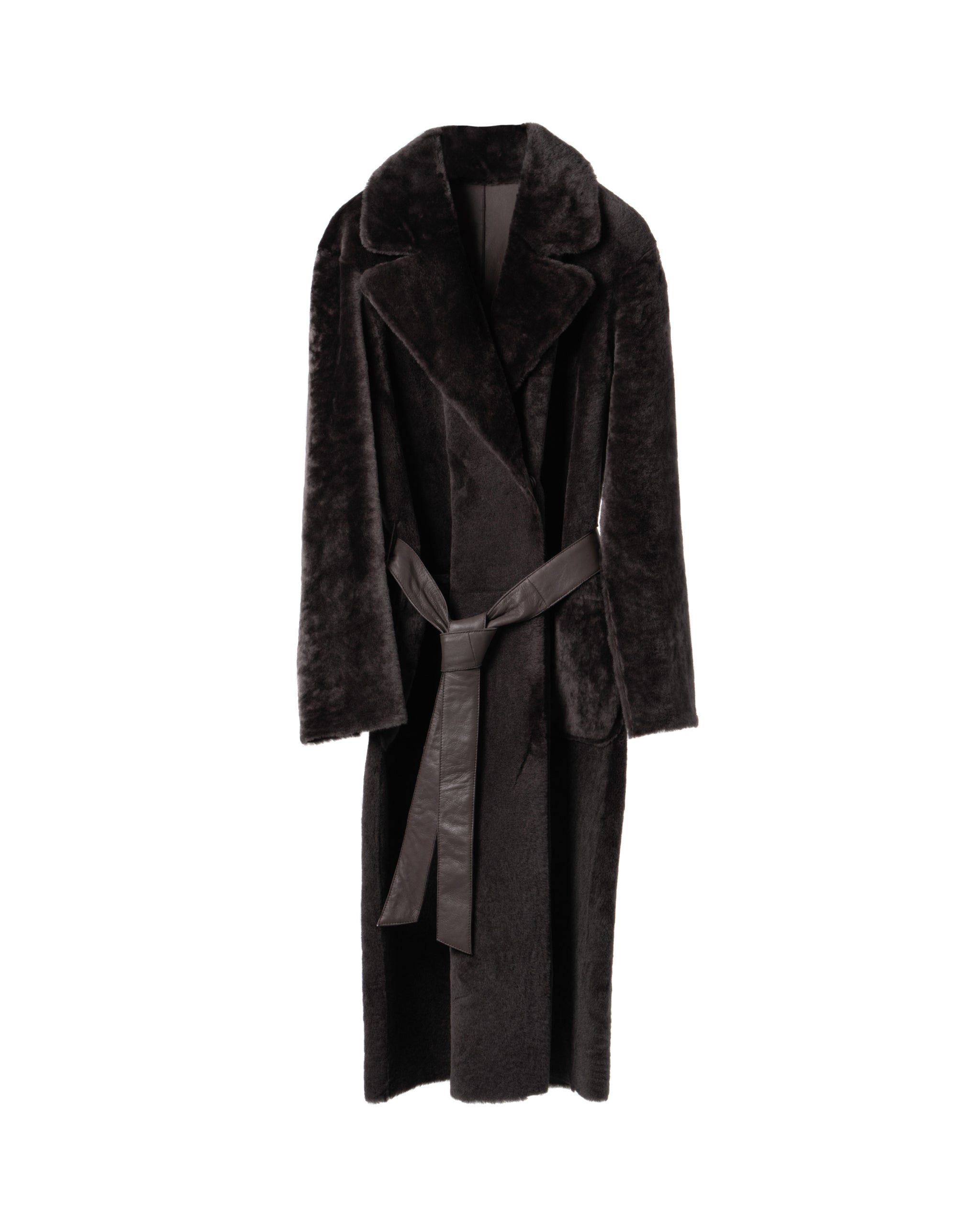 REVERSABLE ASTRAKAN DOUBLEBREAST SHEARLING COAT