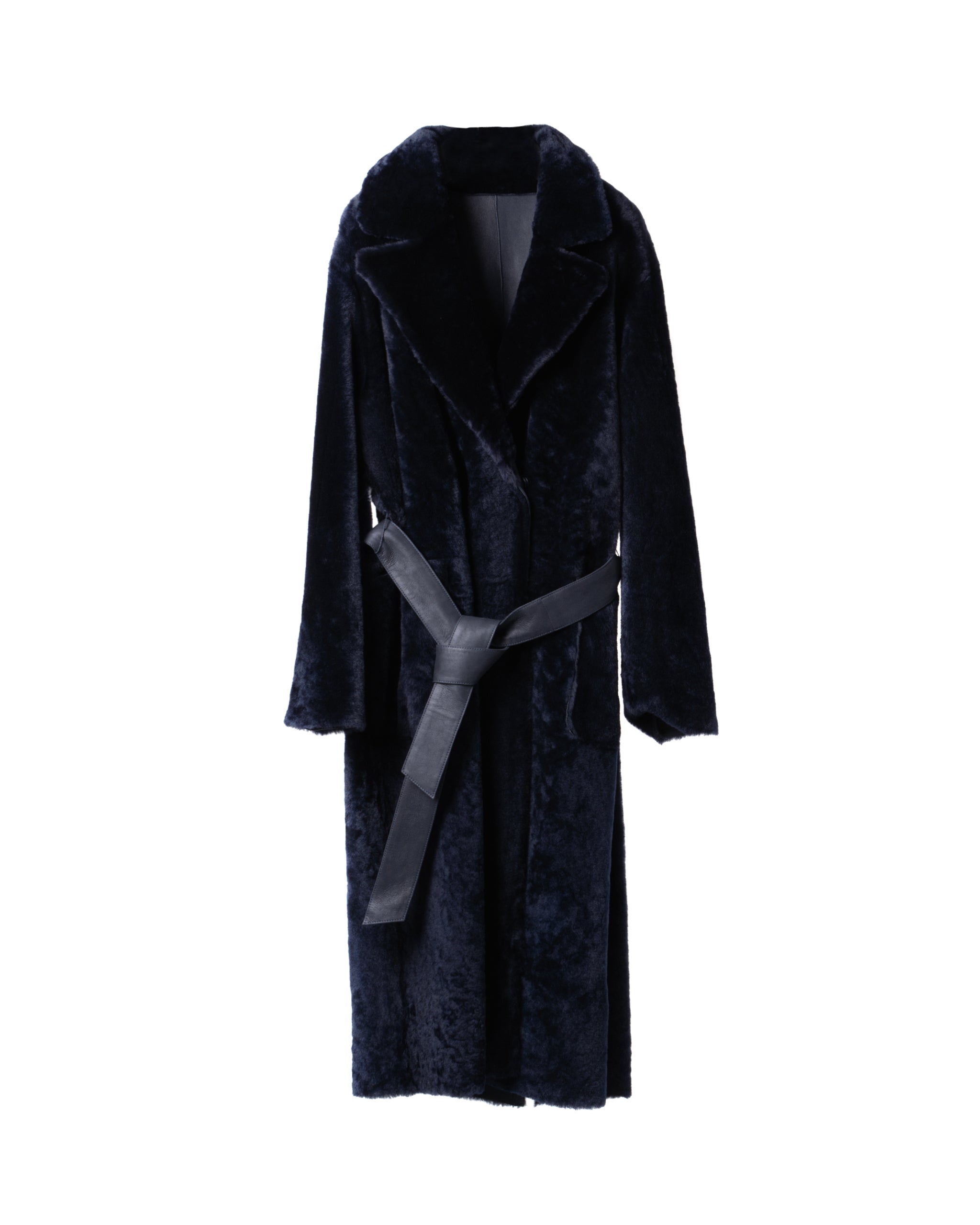 REVERSABLE ASTRAKAN DOUBLEBREAST SHEARLING COAT