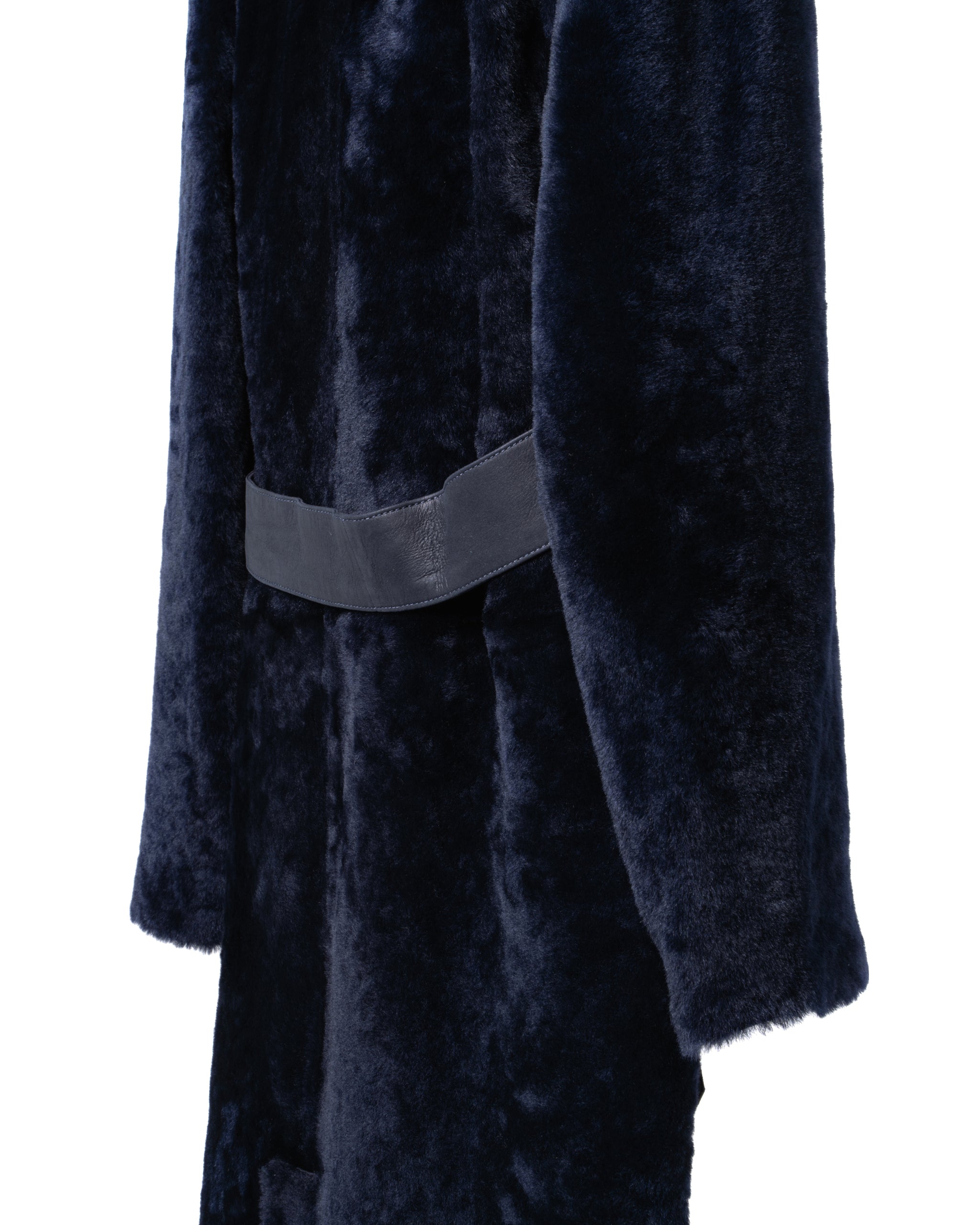 REVERSABLE ASTRAKAN DOUBLEBREAST SHEARLING COAT