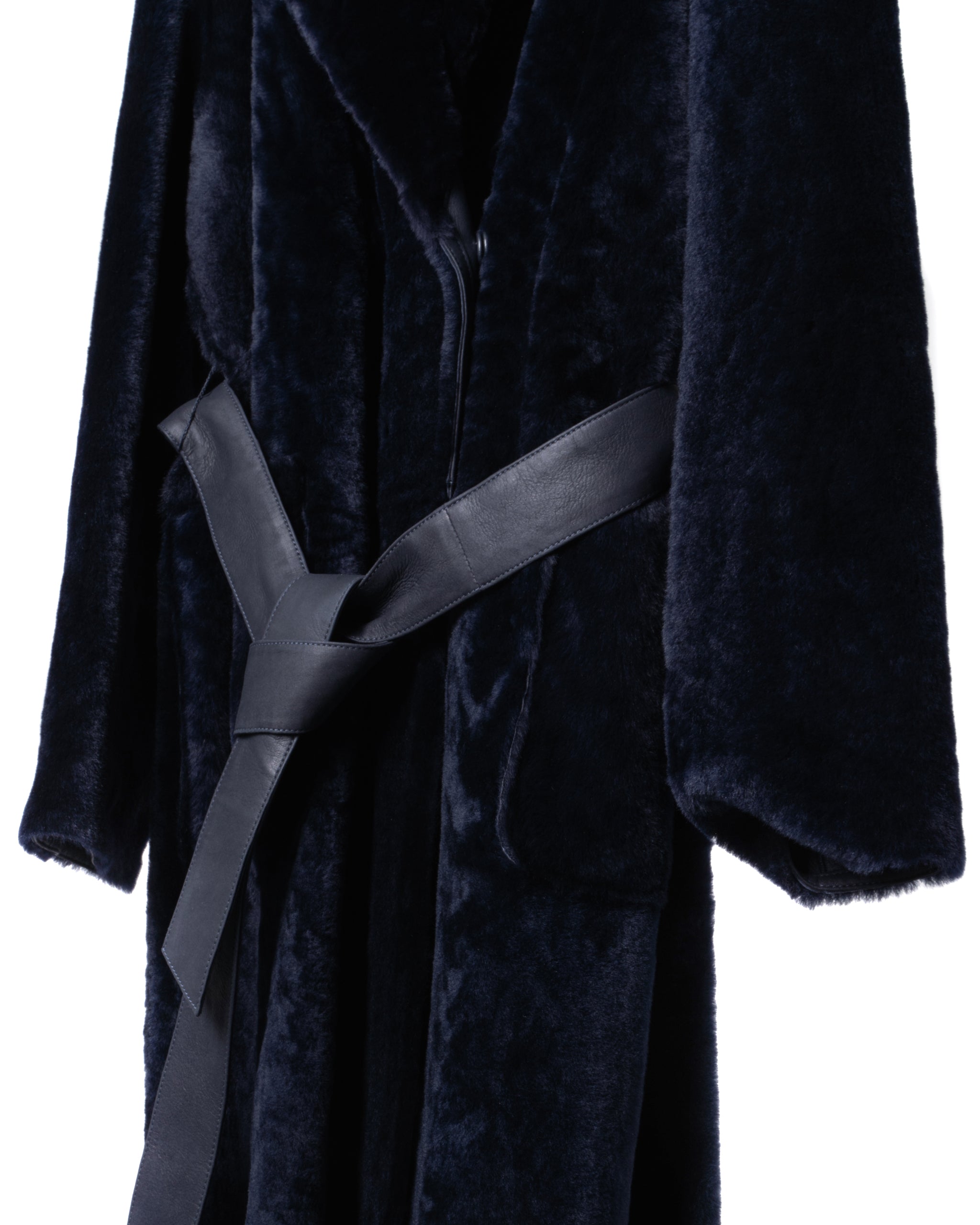 REVERSABLE ASTRAKAN DOUBLEBREAST SHEARLING COAT