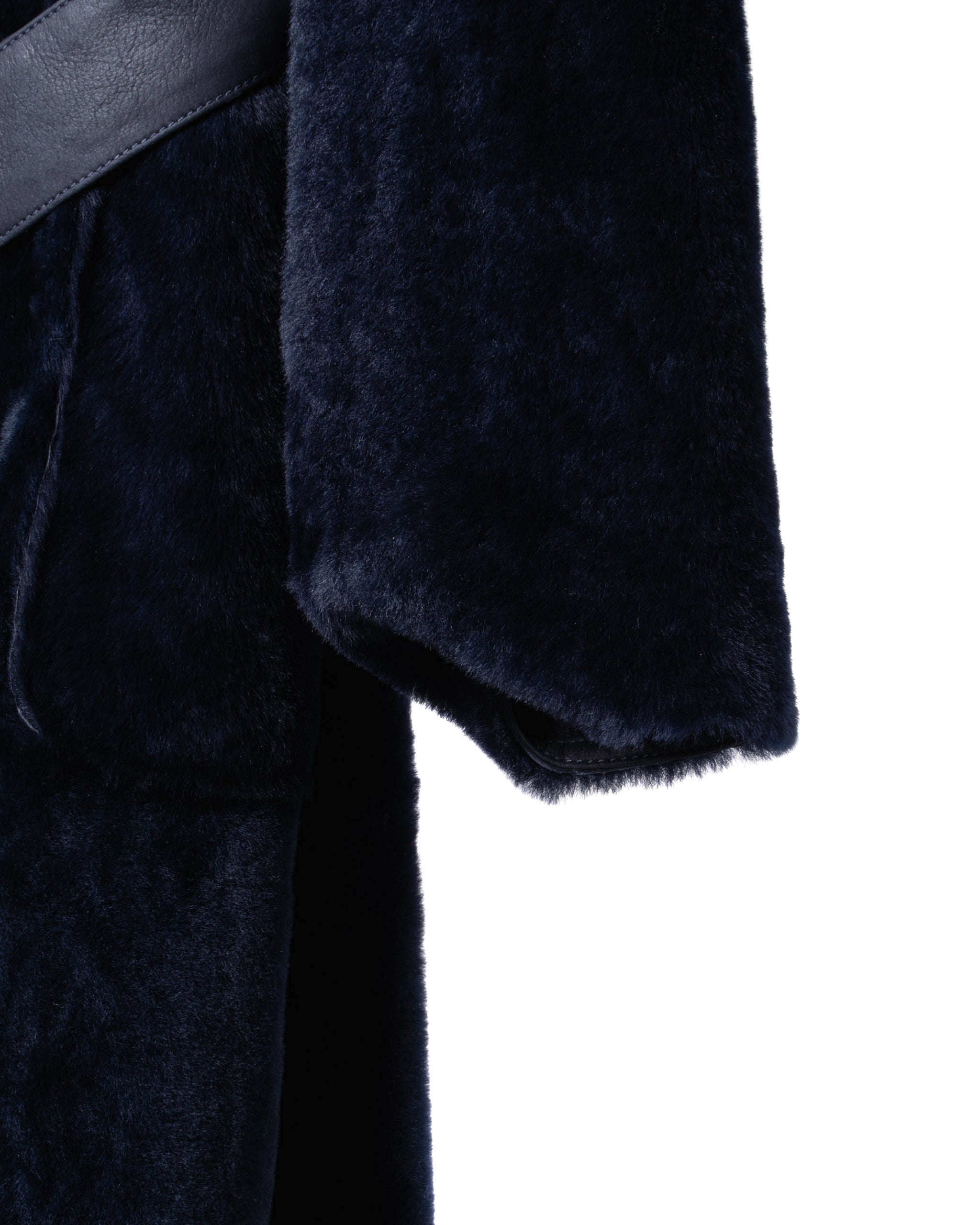 REVERSABLE ASTRAKAN DOUBLEBREAST SHEARLING COAT