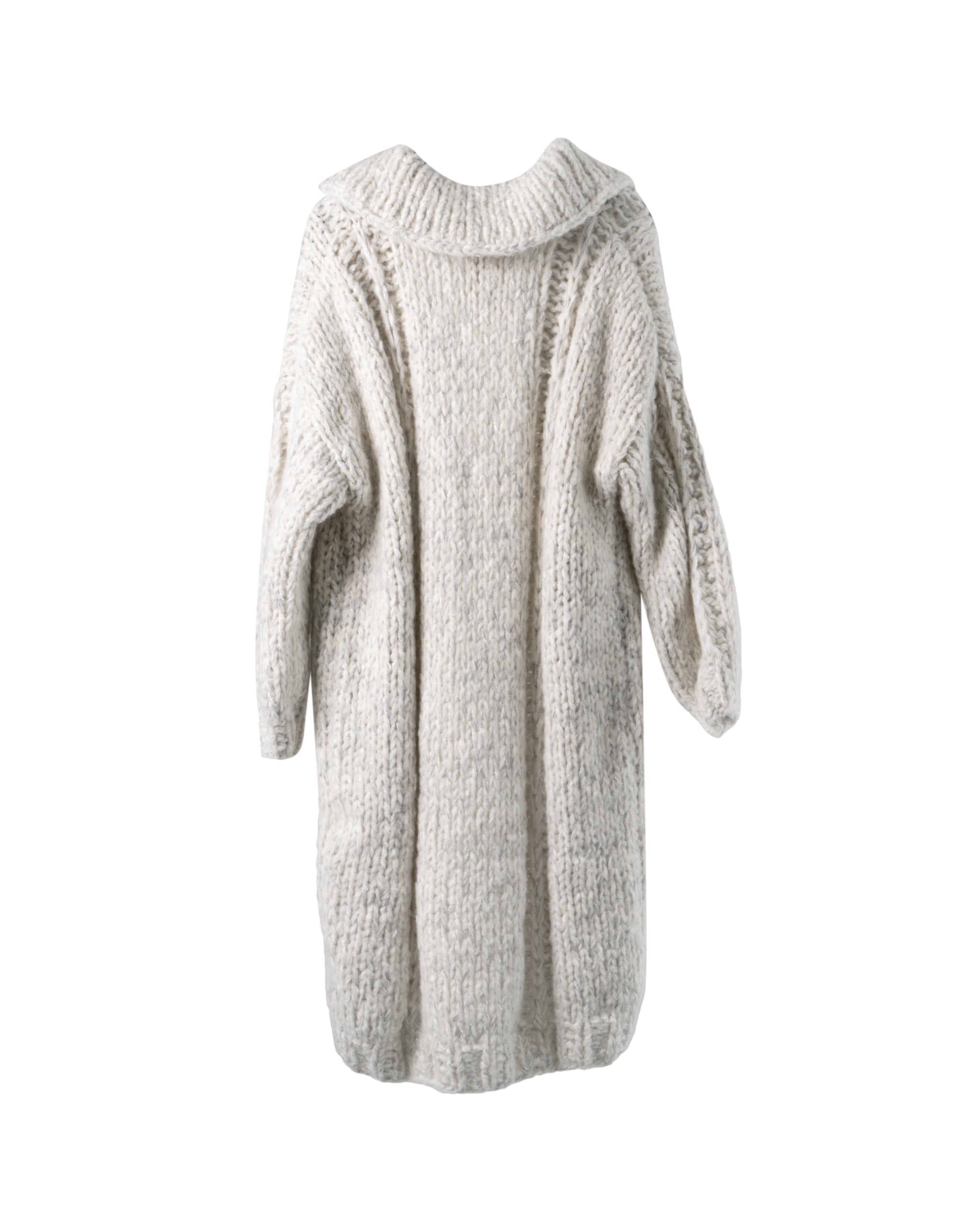 TWISTED CHUNKY CASHMERE-LONG CARDIGAN