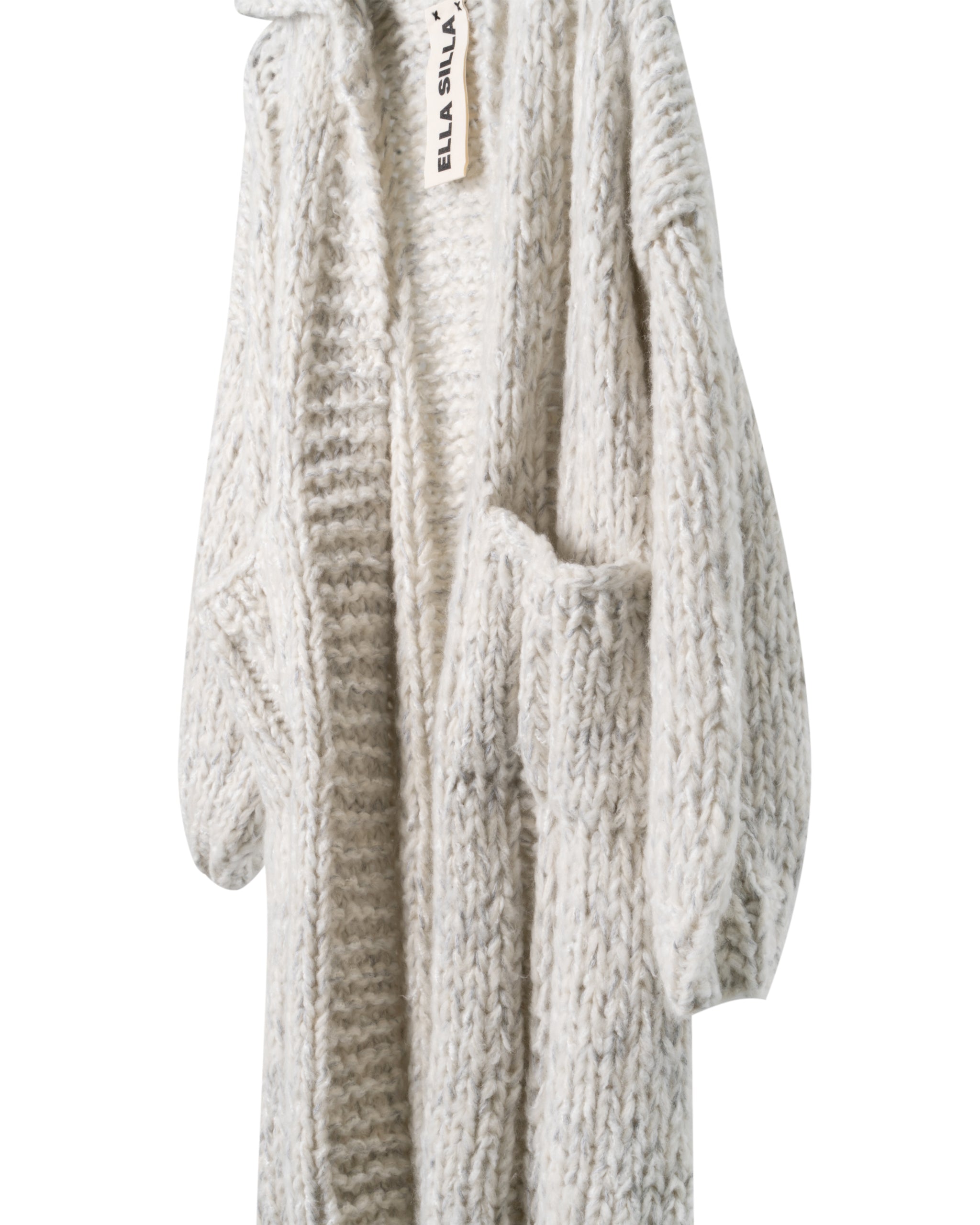 TWISTED CHUNKY CASHMERE-LONG CARDIGAN