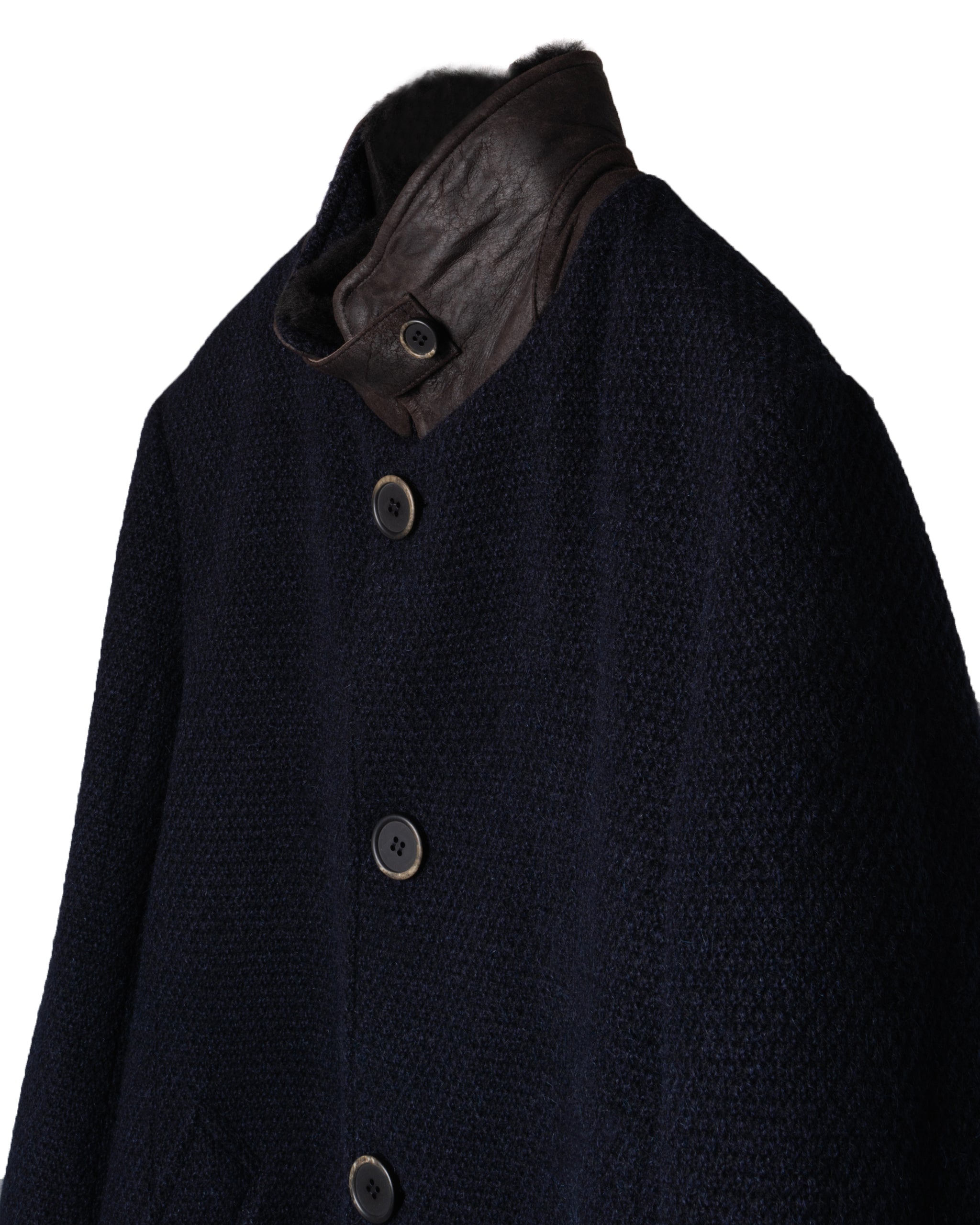 SHERLING TRIM WOOL COAT