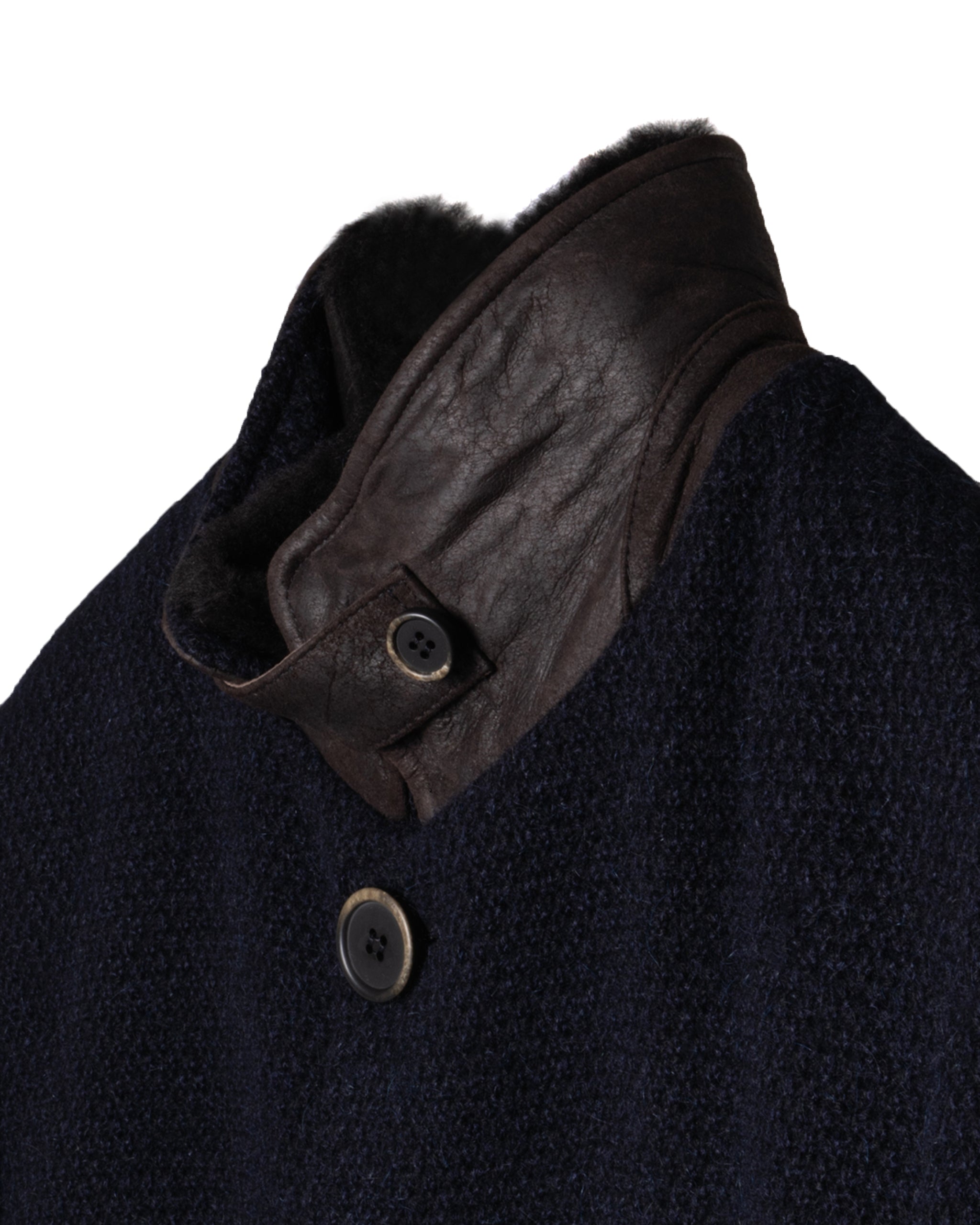 SHERLING TRIM WOOL COAT