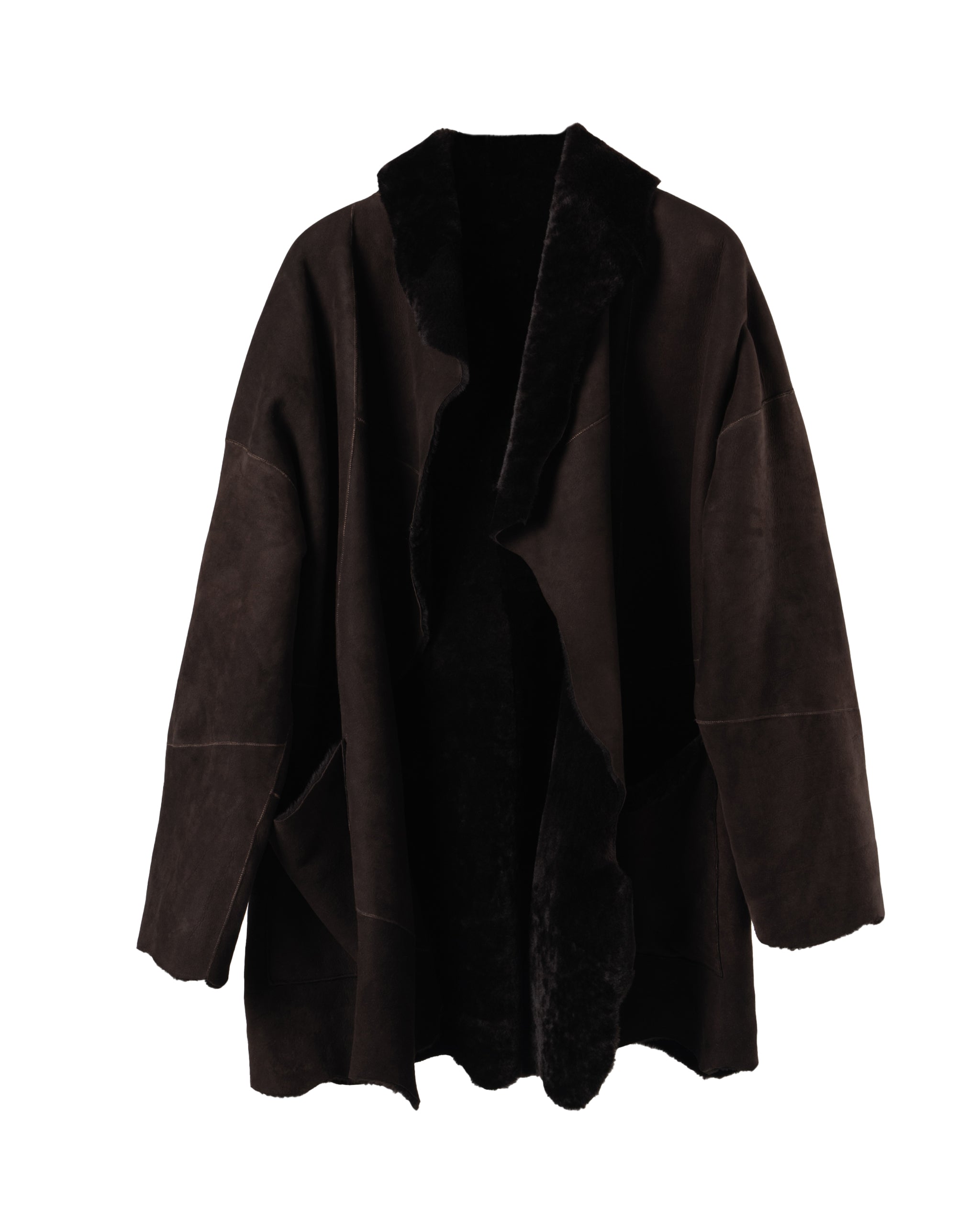 3-4 MERINO SHEARLING WRAP JACKET