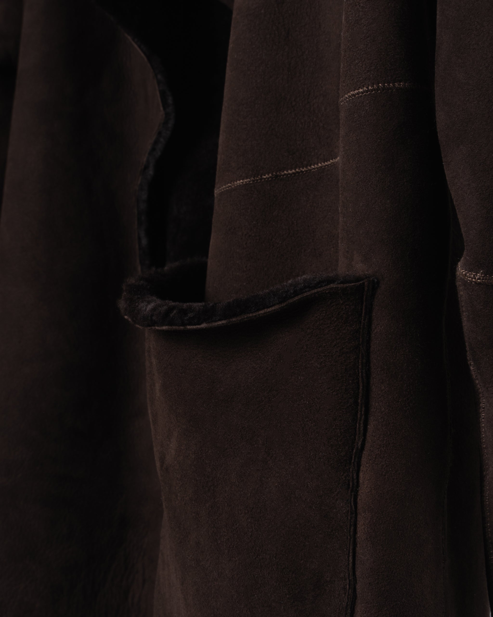 3-4 MERINO SHEARLING WRAP JACKET