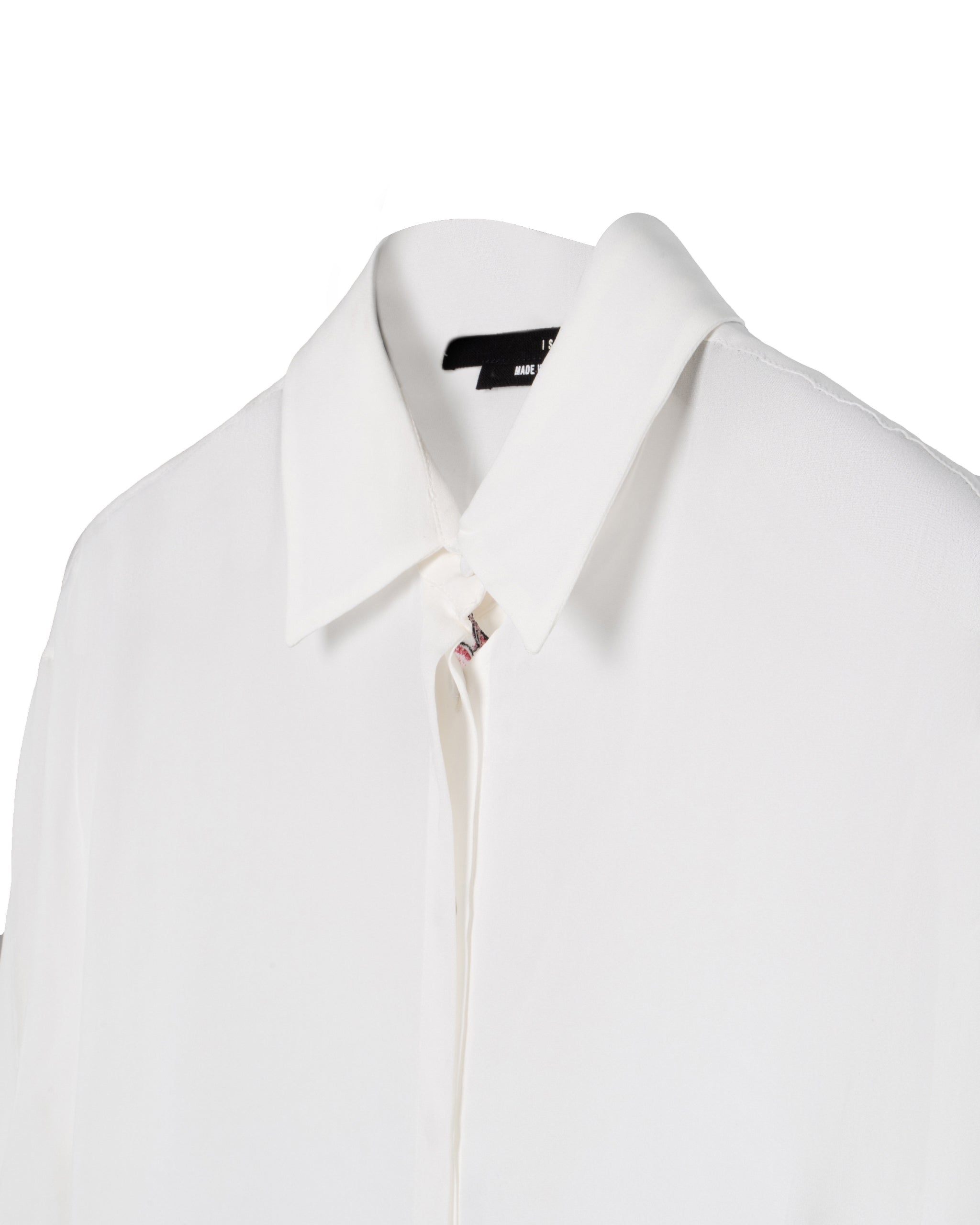 LONG SILK HEART TRIM BLOUSE