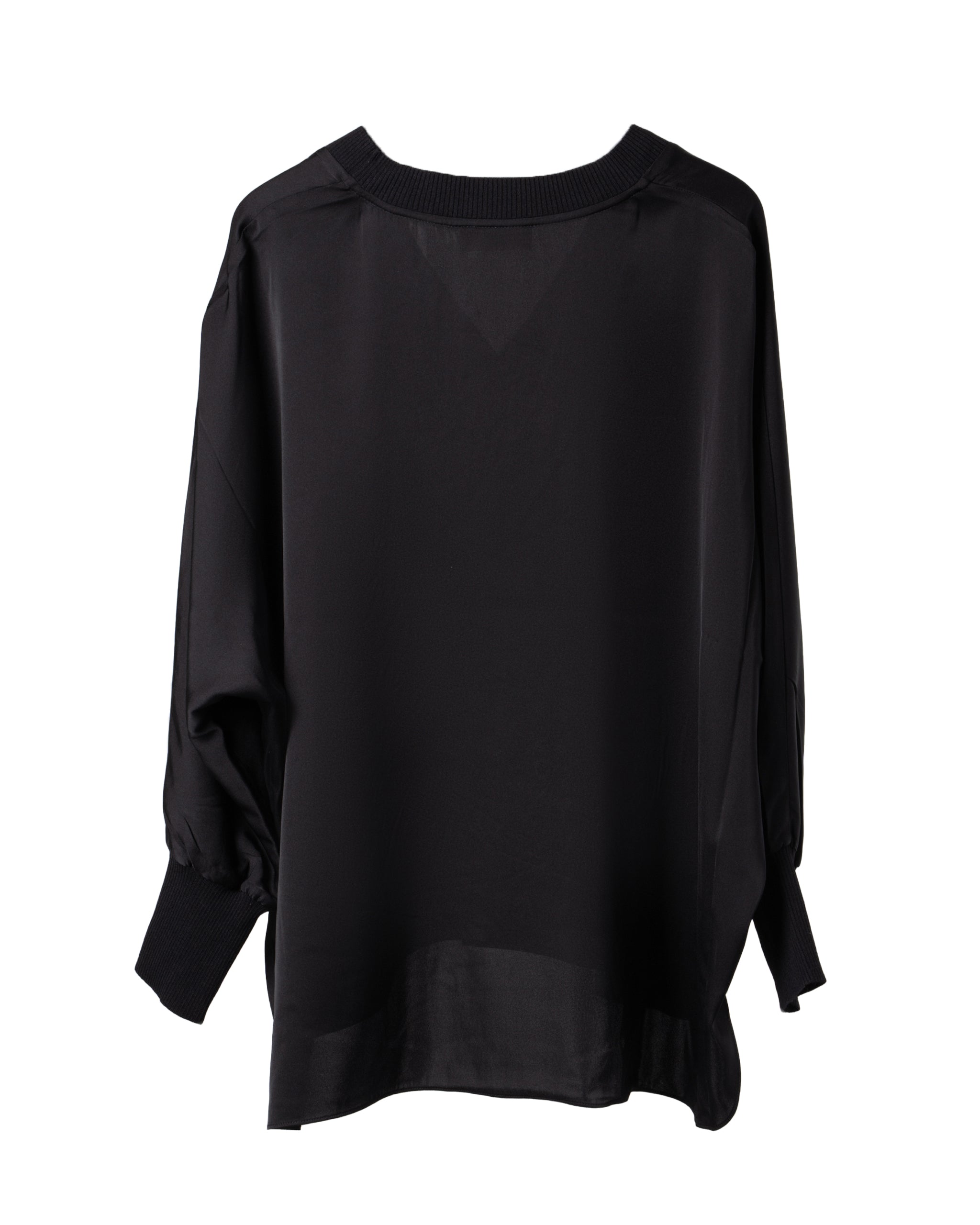 KNITTED V-STRETCH SILK BLOUSE