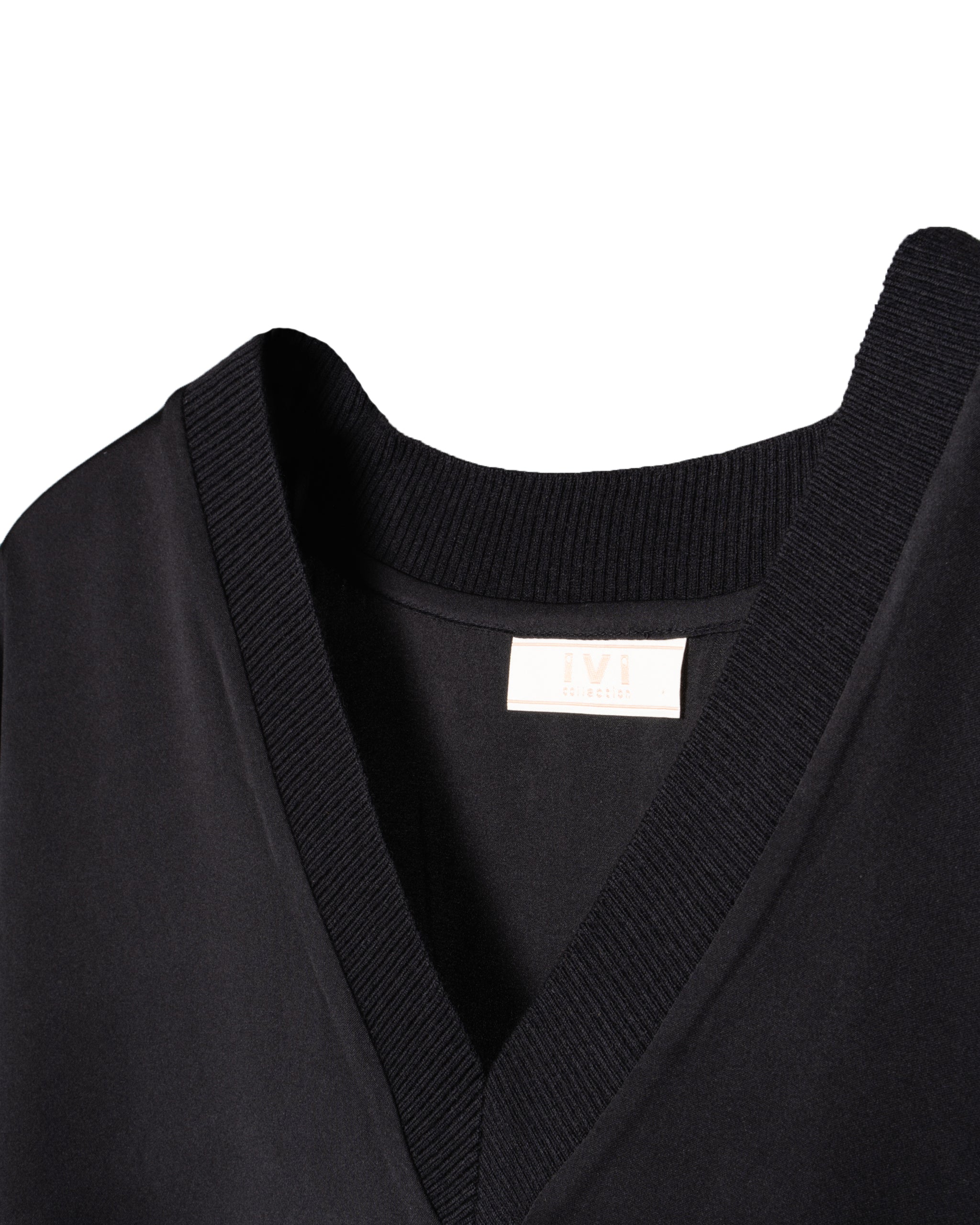 KNITTED V-STRETCH SILK BLOUSE