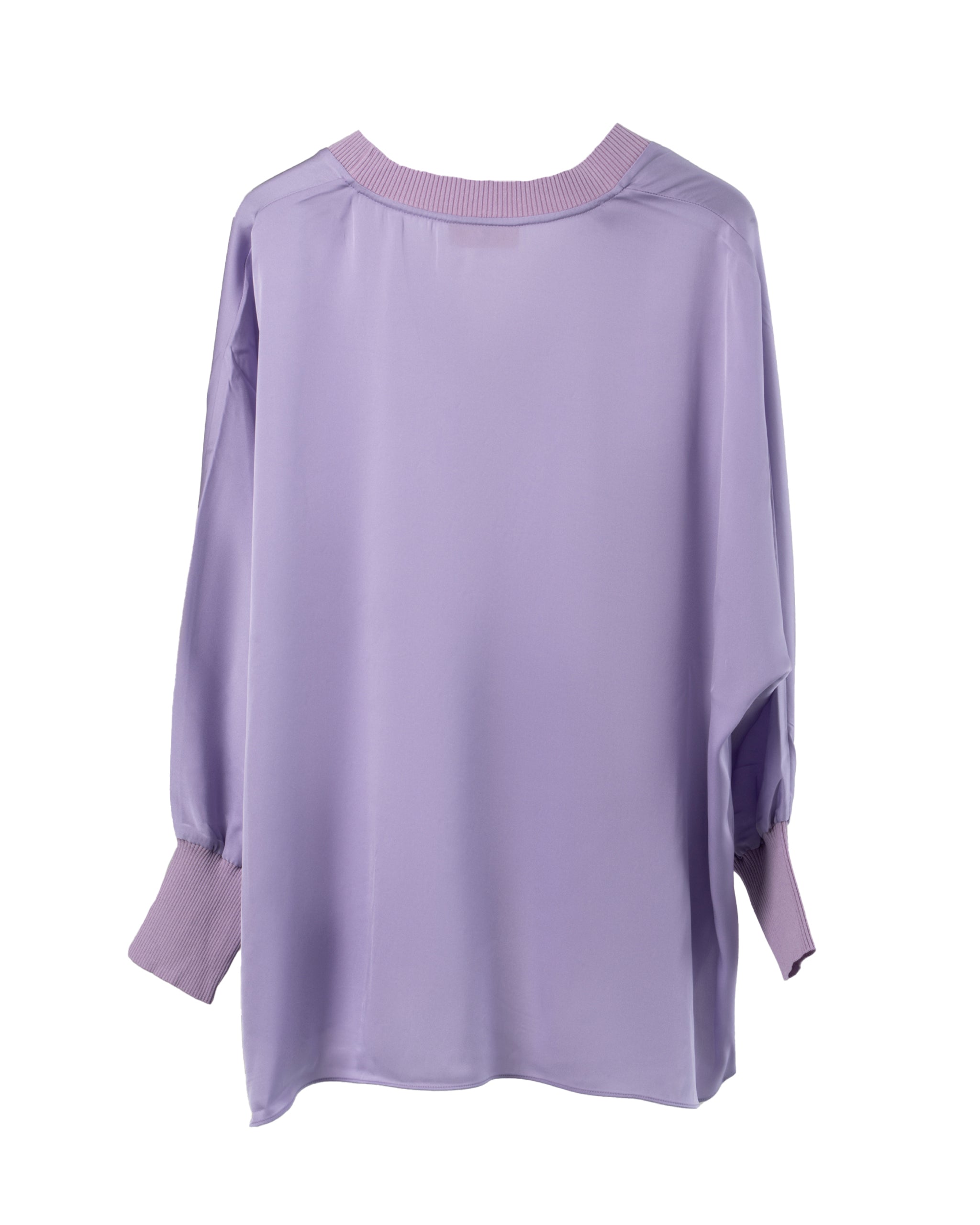 KNITTED V-STRETCH SILK BLOUSE