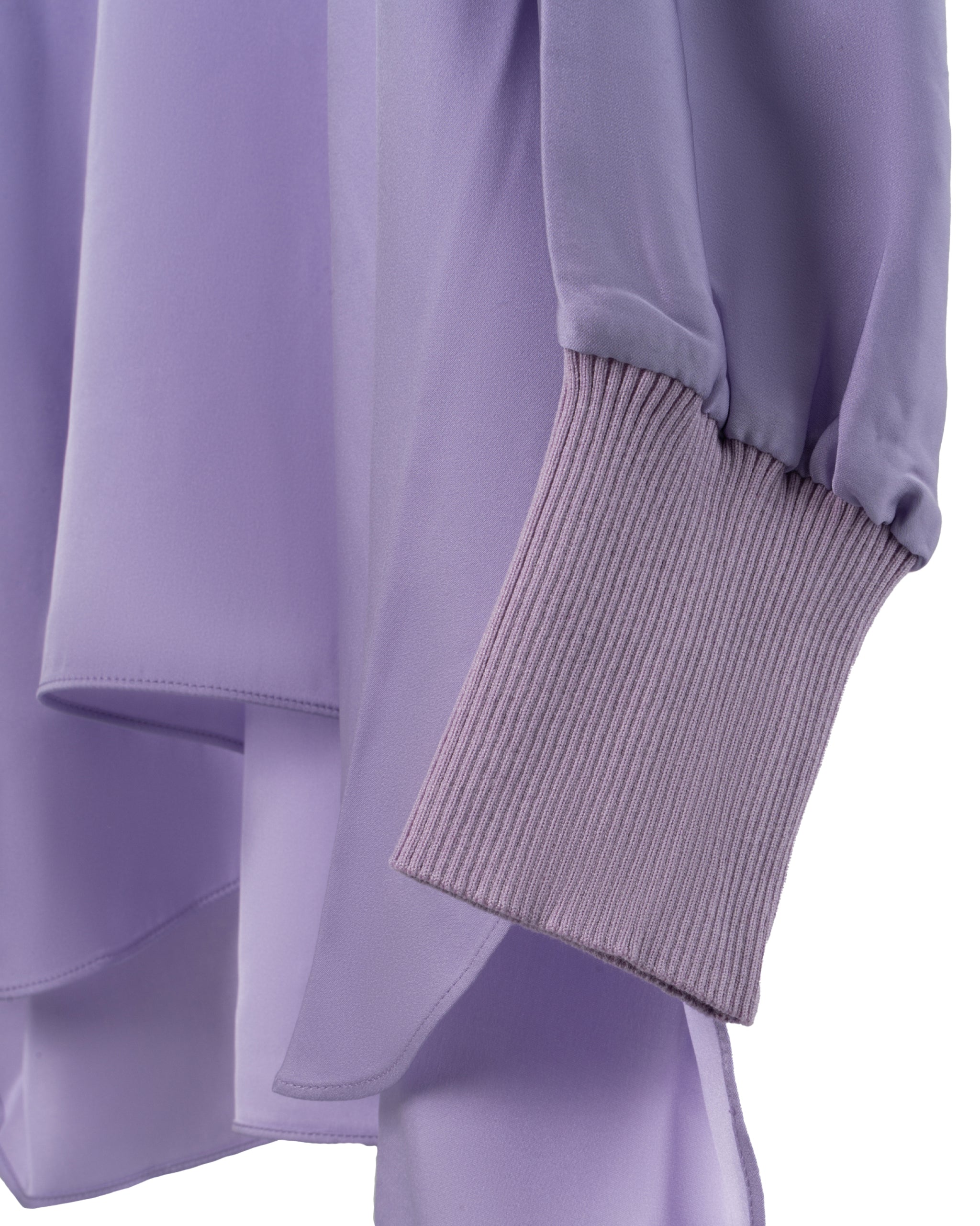 KNITTED V-STRETCH SILK BLOUSE