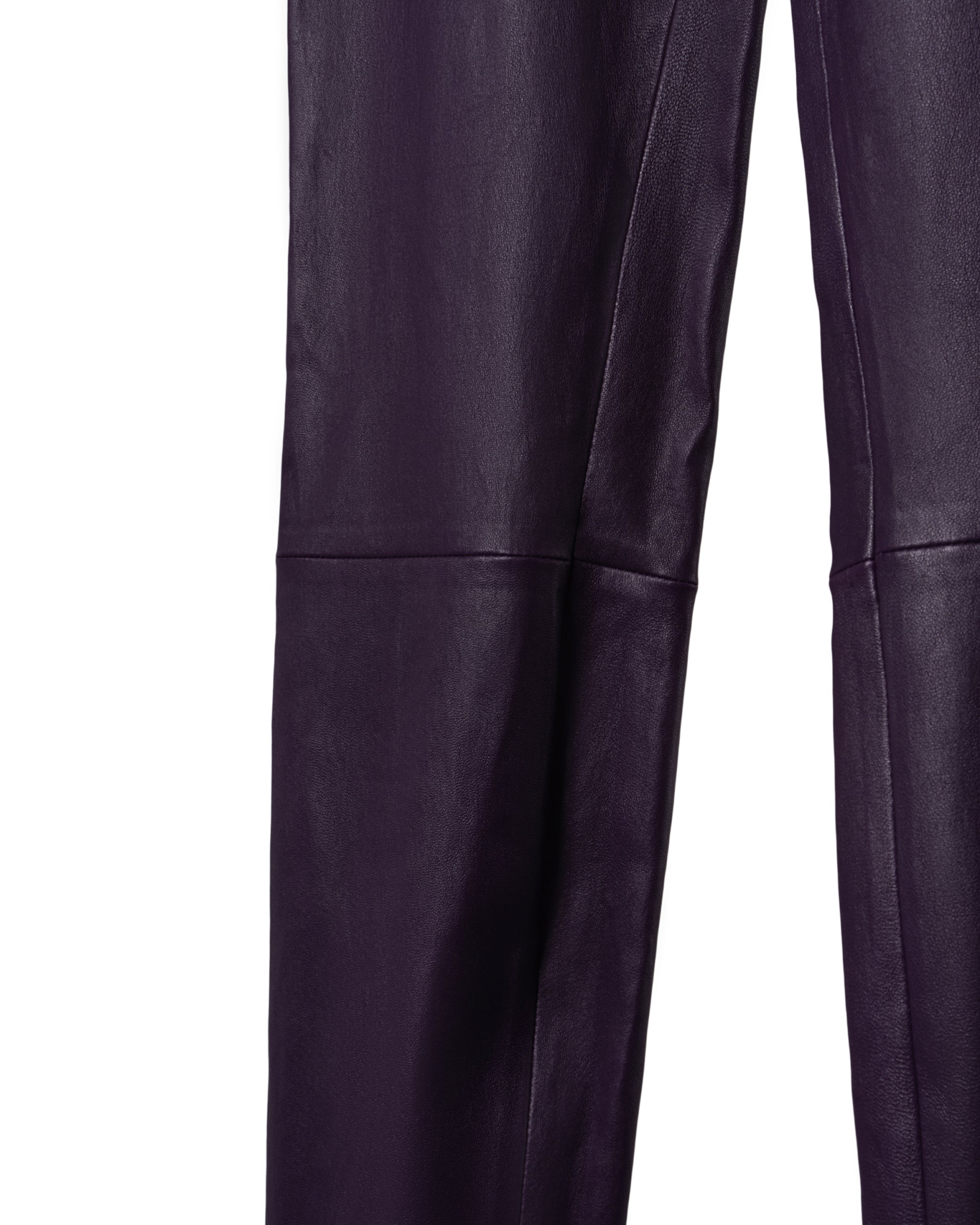 LOW RISE STRETCH LEATHER ZIP LEGGING