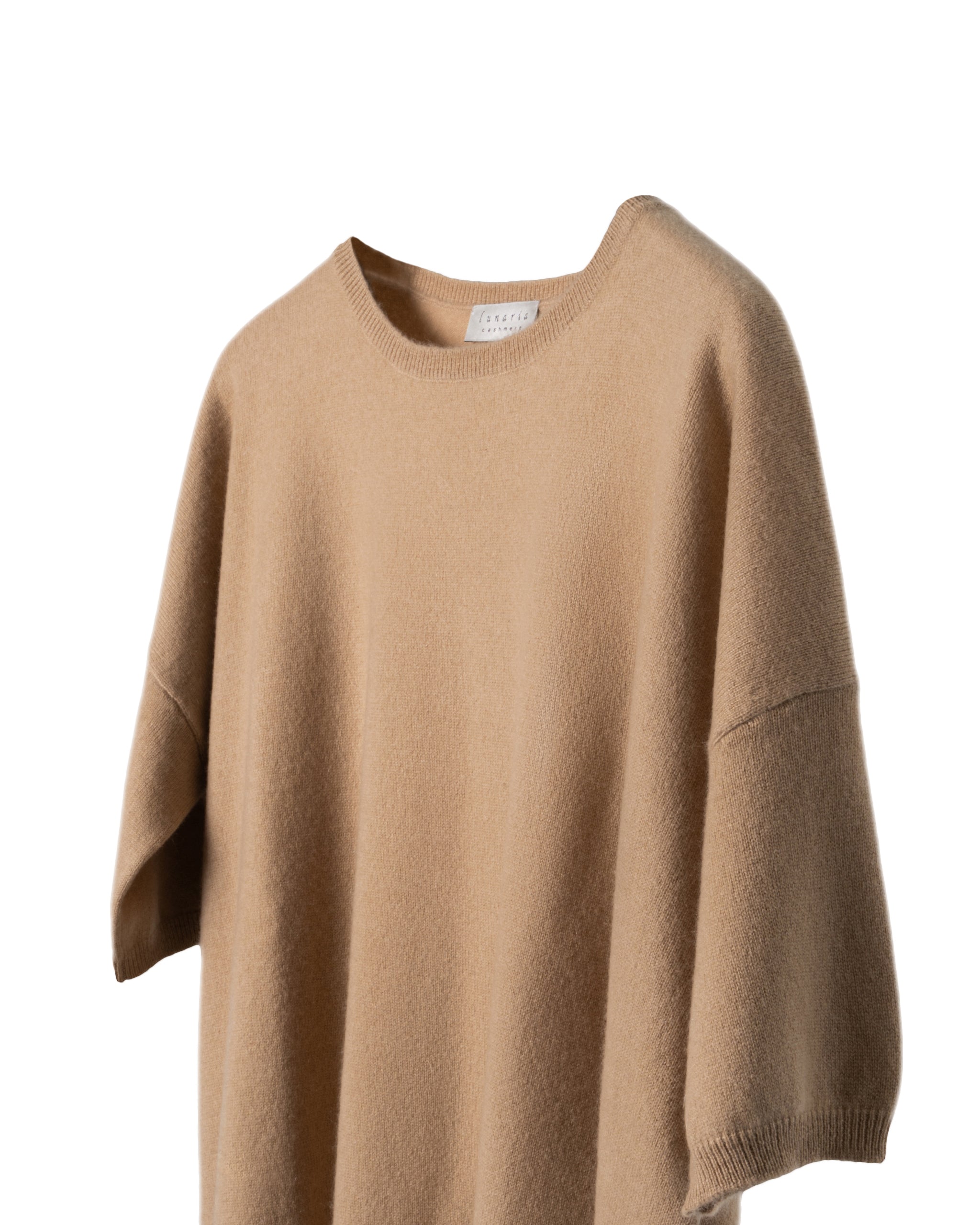 2PLY CASHMERE-OVERSIZE CREW NECK BLOUSE
