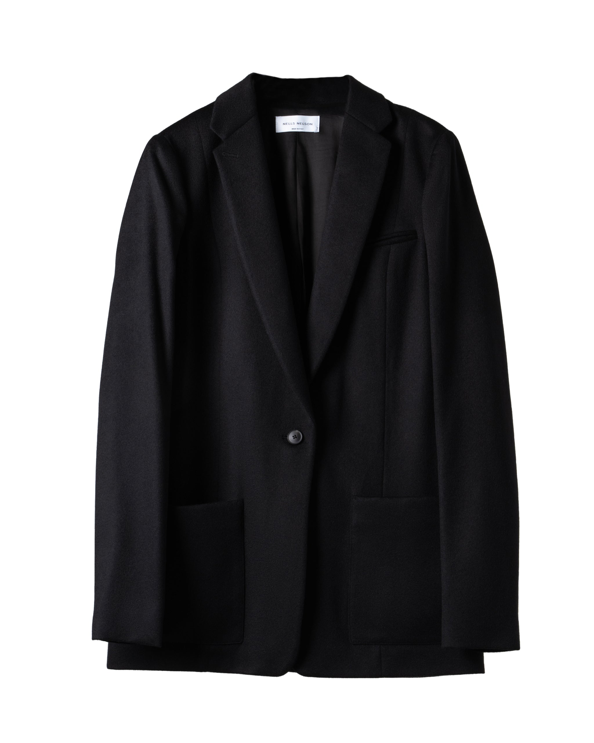 LONG CASHMERE BLAZER WITH KNIT PANEL