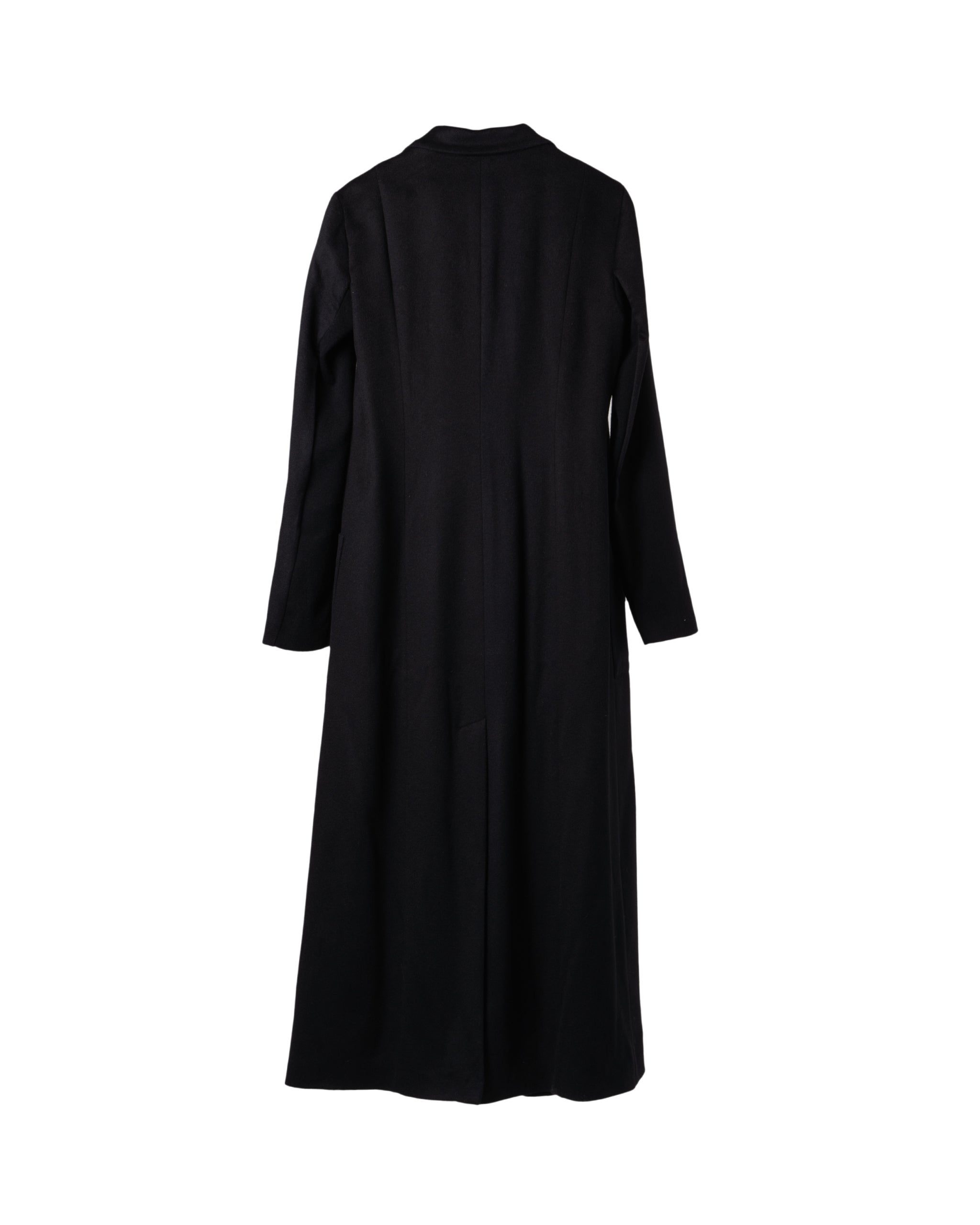 MAXI CASHMERE COAT WITH KNIT PANEL