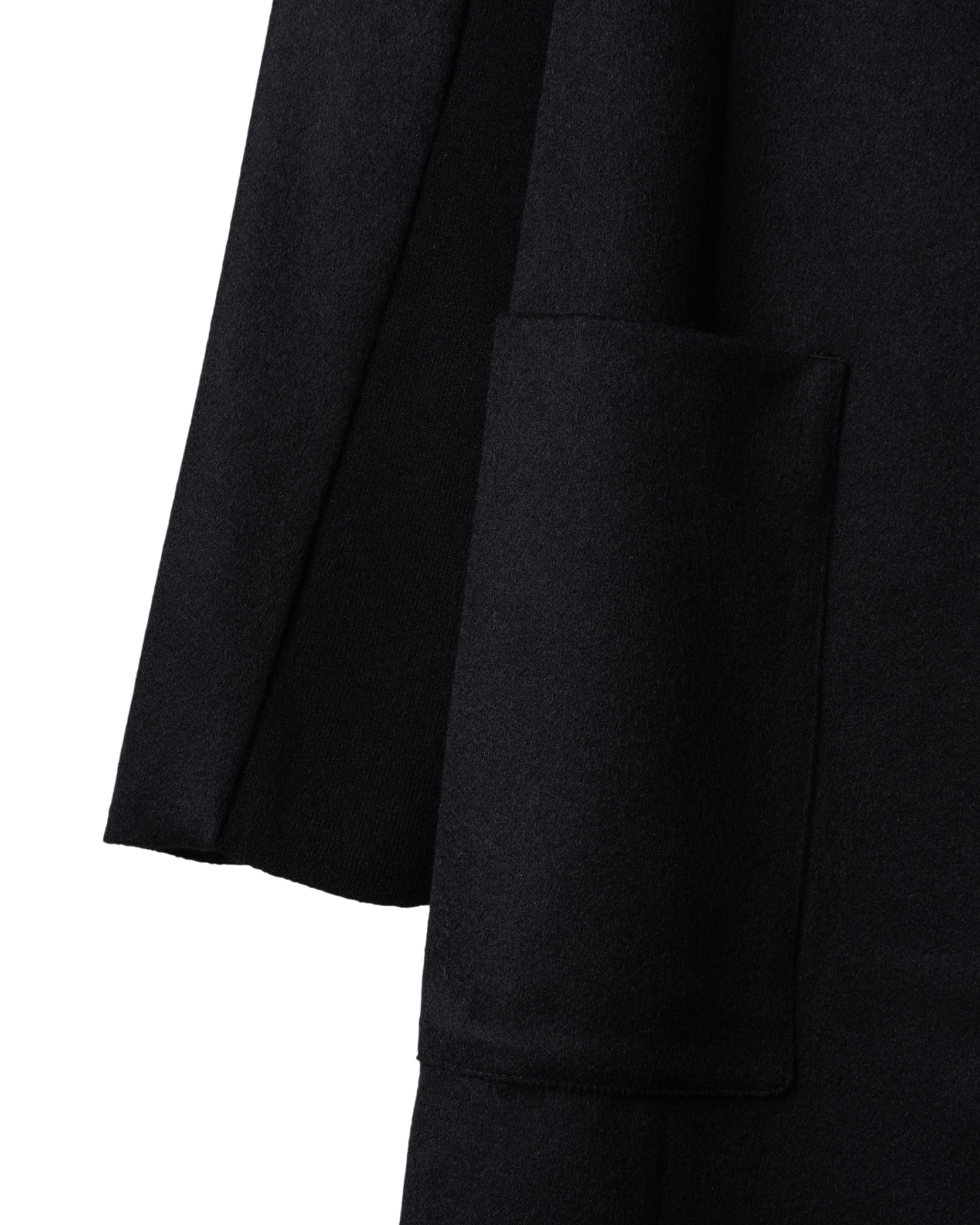 MAXI CASHMERE COAT WITH KNIT PANEL