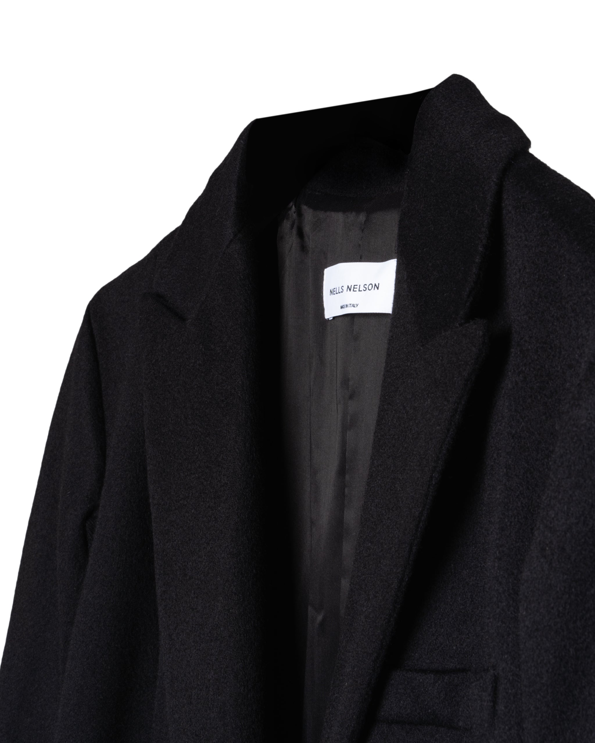 MAXI CASHMERE COAT WITH KNIT PANEL