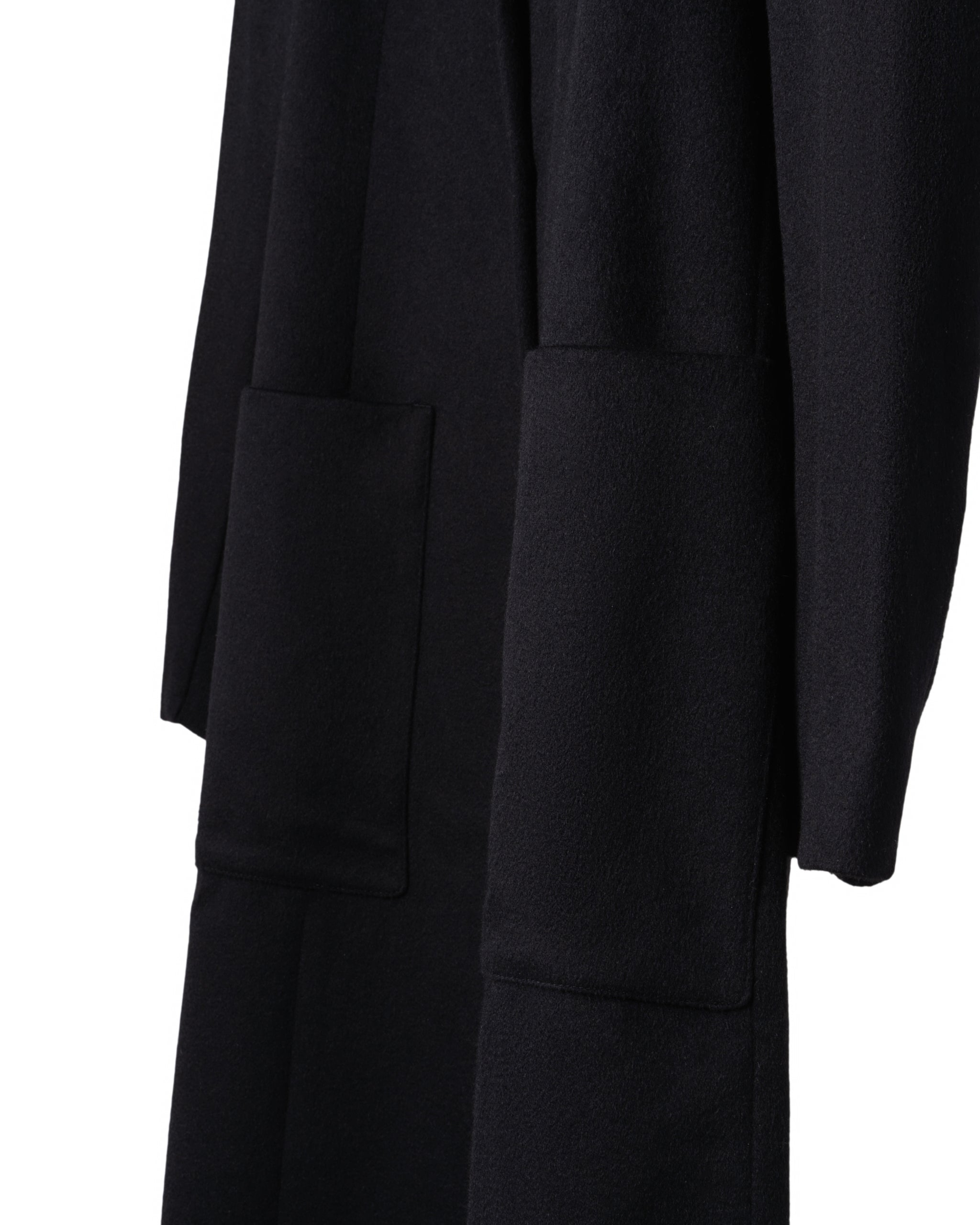 MAXI CASHMERE COAT WITH KNIT PANEL