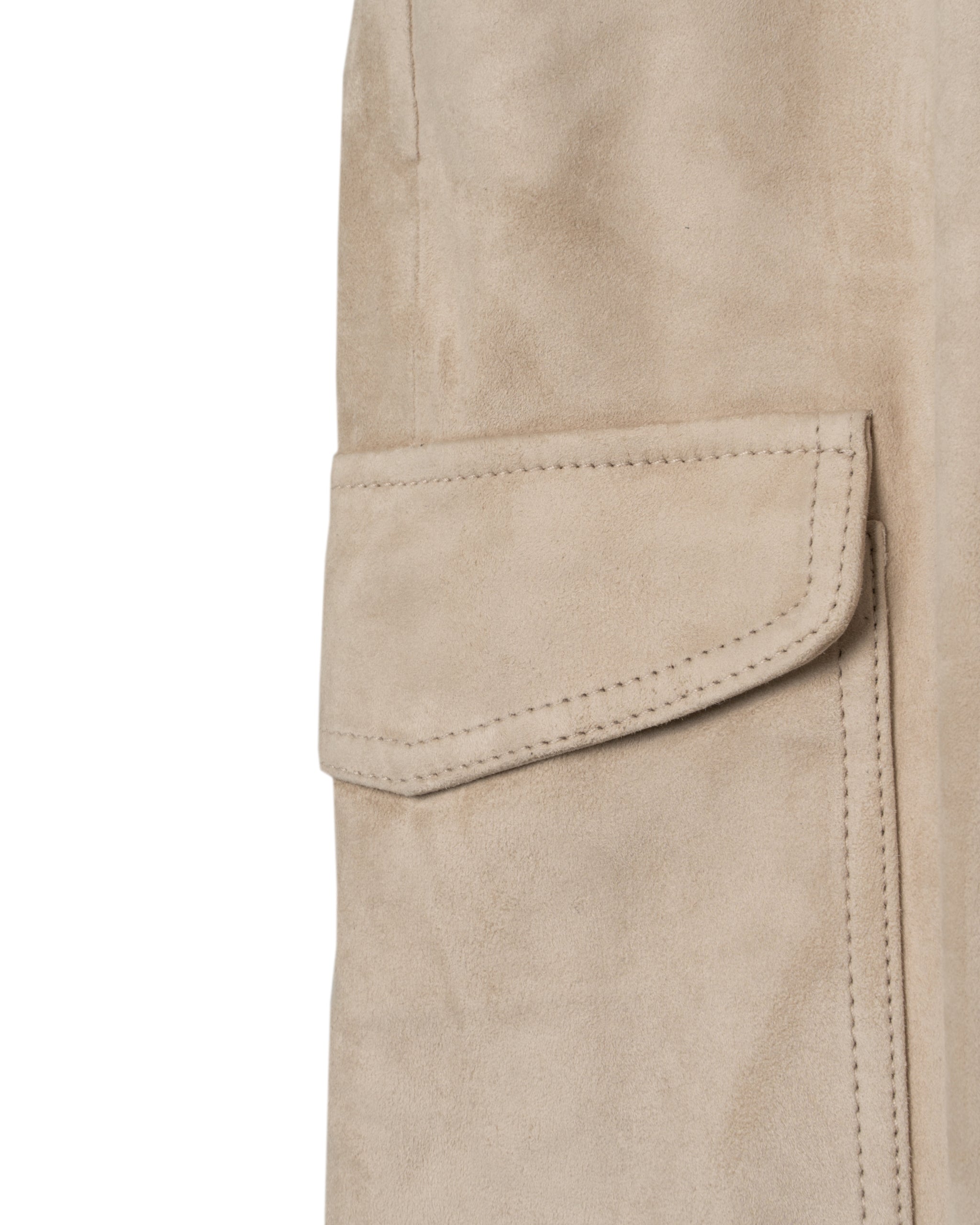 SUEDE STRETCH LEATHER CARGO PANTS