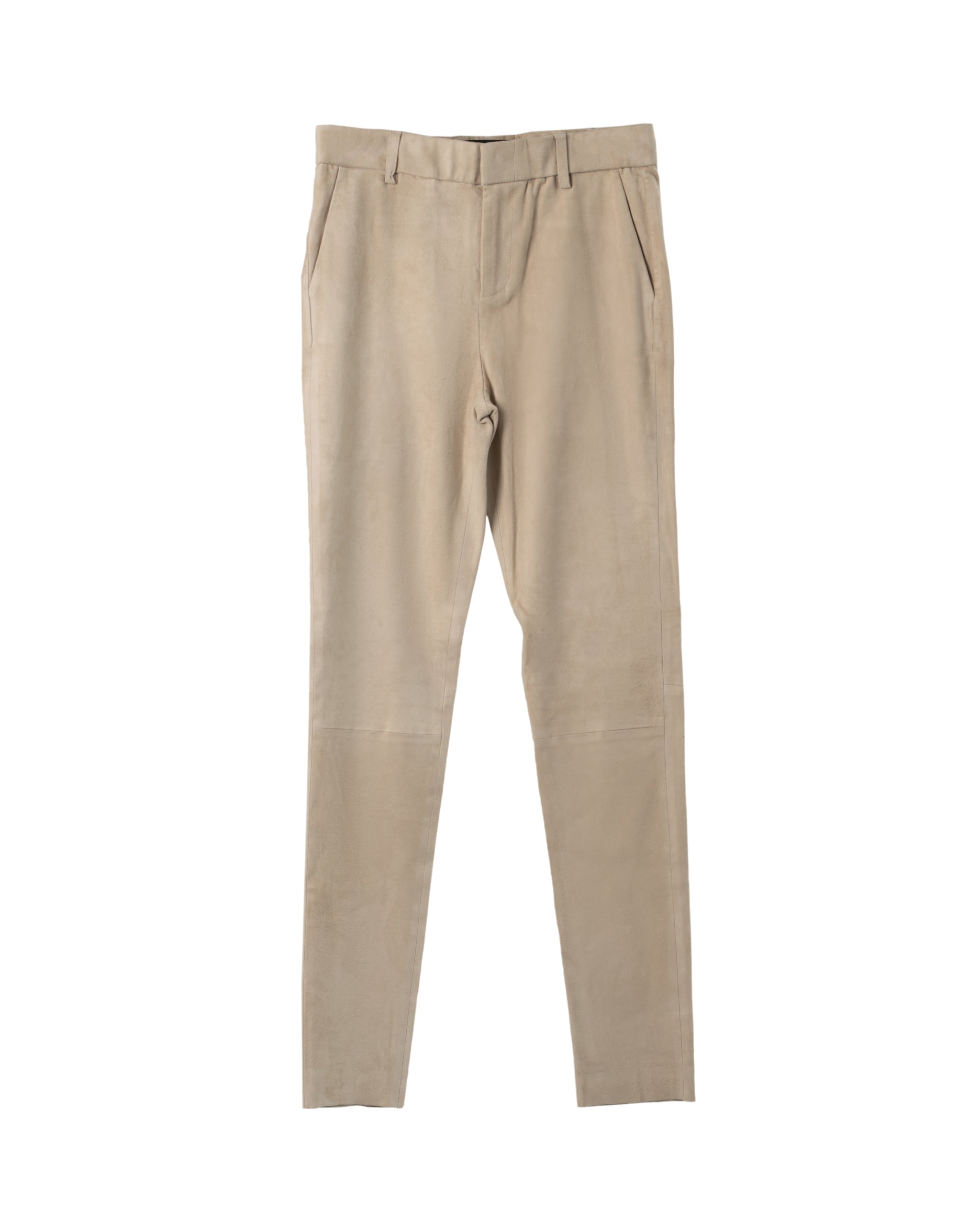STRETCH LEATHER CHINO PANTS