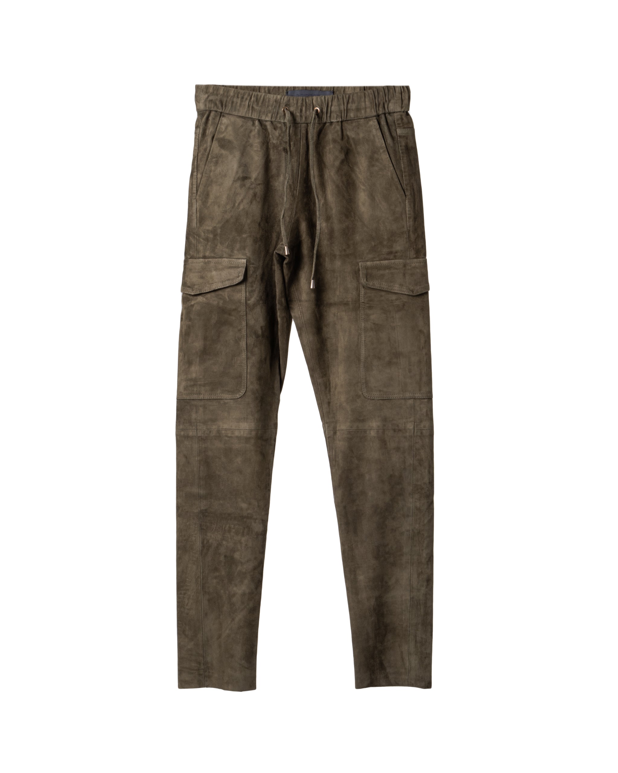 SUEDE STRETCH LEATHER CARGO PANTS