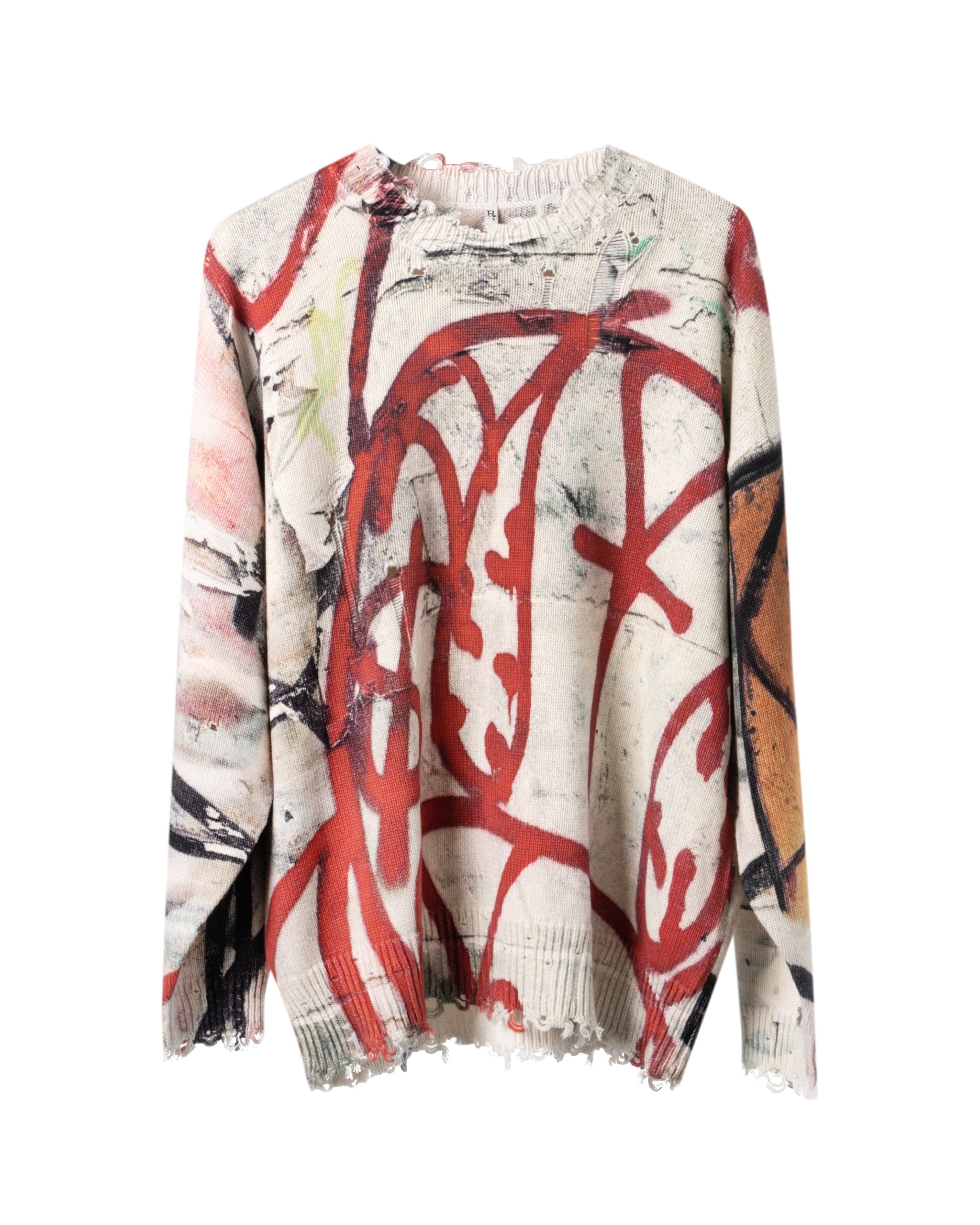 MERCER STRETCH OVERSIZE GRAFITTI SWEATER