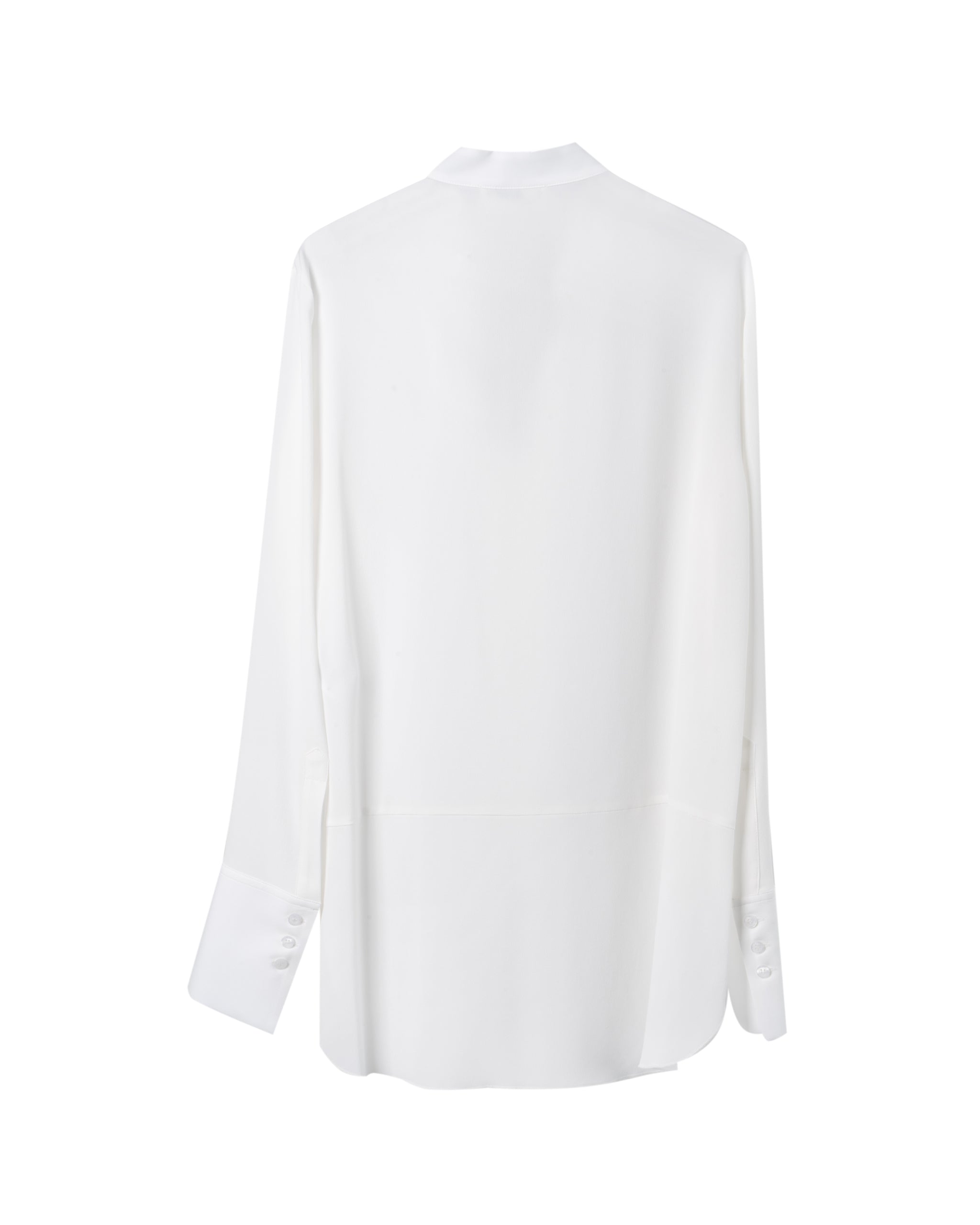 CREPE DE CHINE SILK V-NECK BLOUSE