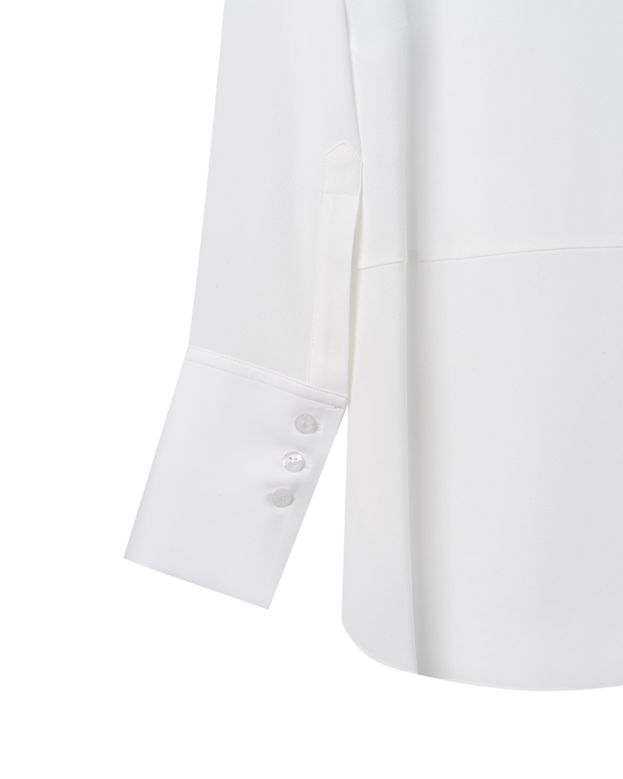 CREPE DE CHINE SILK V-NECK BLOUSE