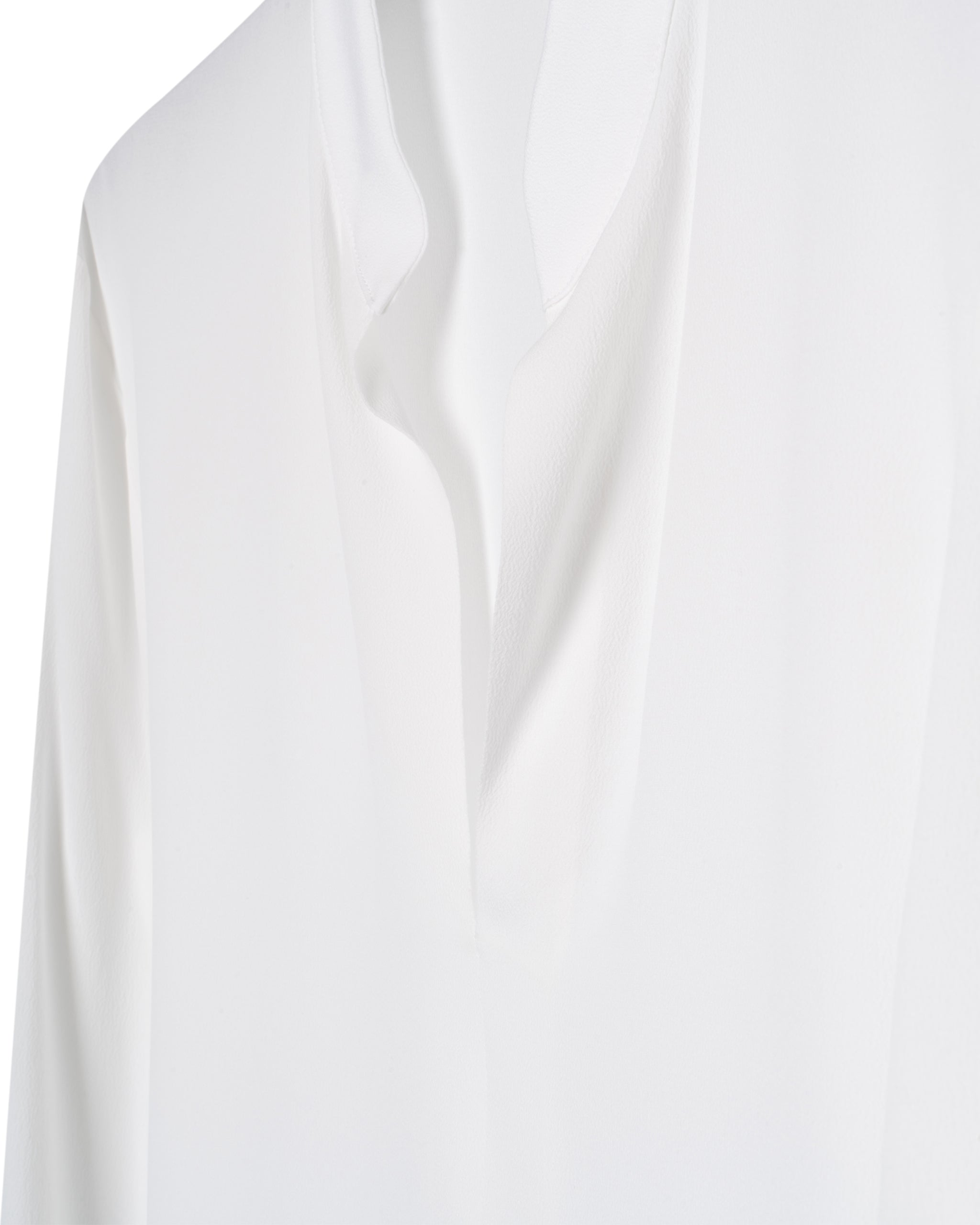 CREPE DE CHINE SILK V-NECK BLOUSE
