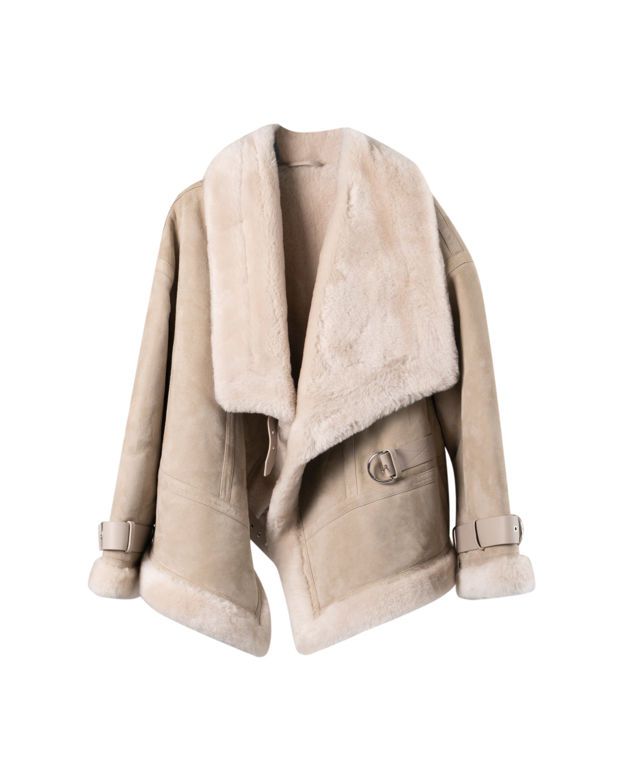 DARLING SUEDE SHEARLING BOMBER