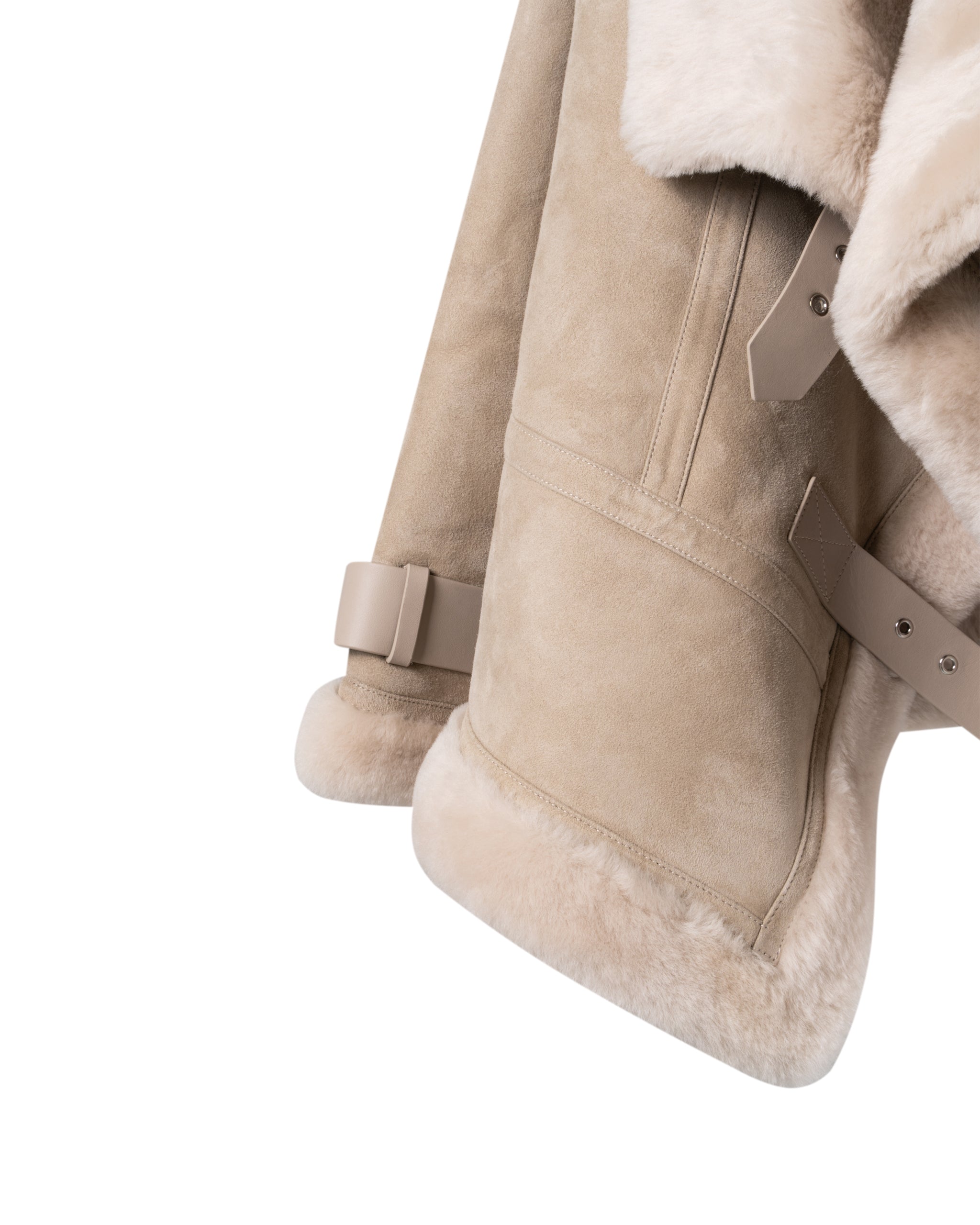 DARLING SUEDE SHEARLING BOMBER