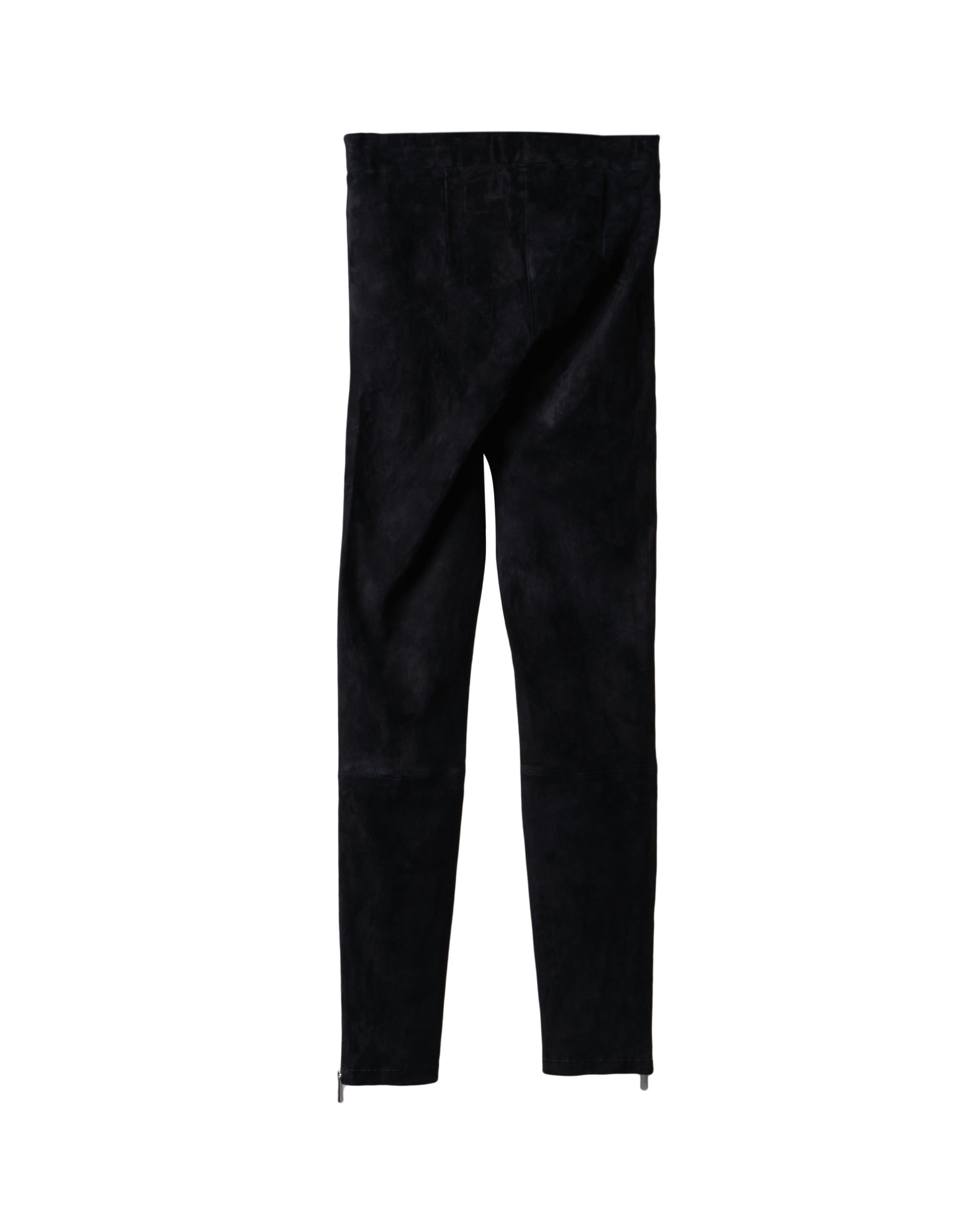 SUEDE-STRETCH LEATHER BIKER PANTS