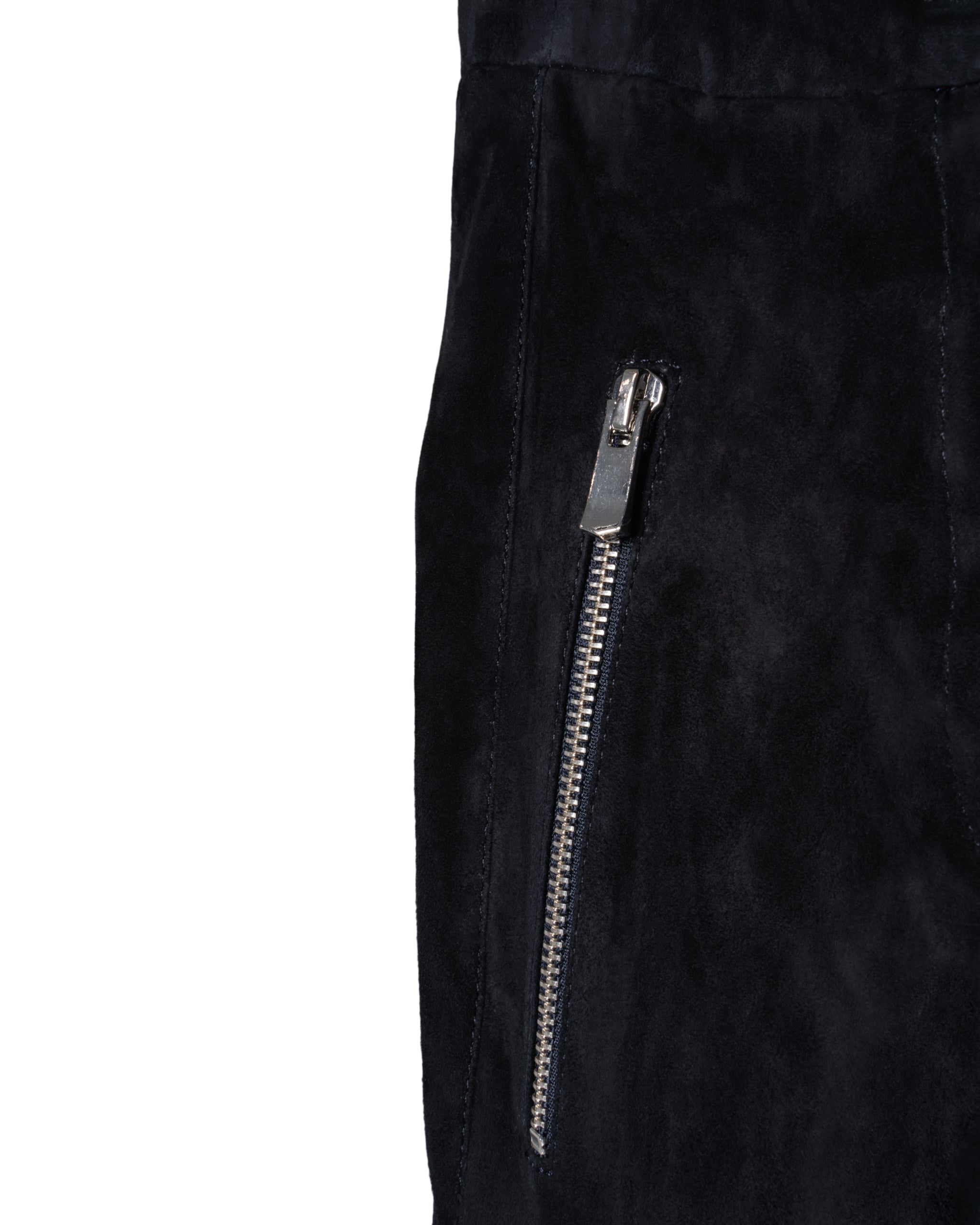 SUEDE-STRETCH LEATHER BIKER PANTS