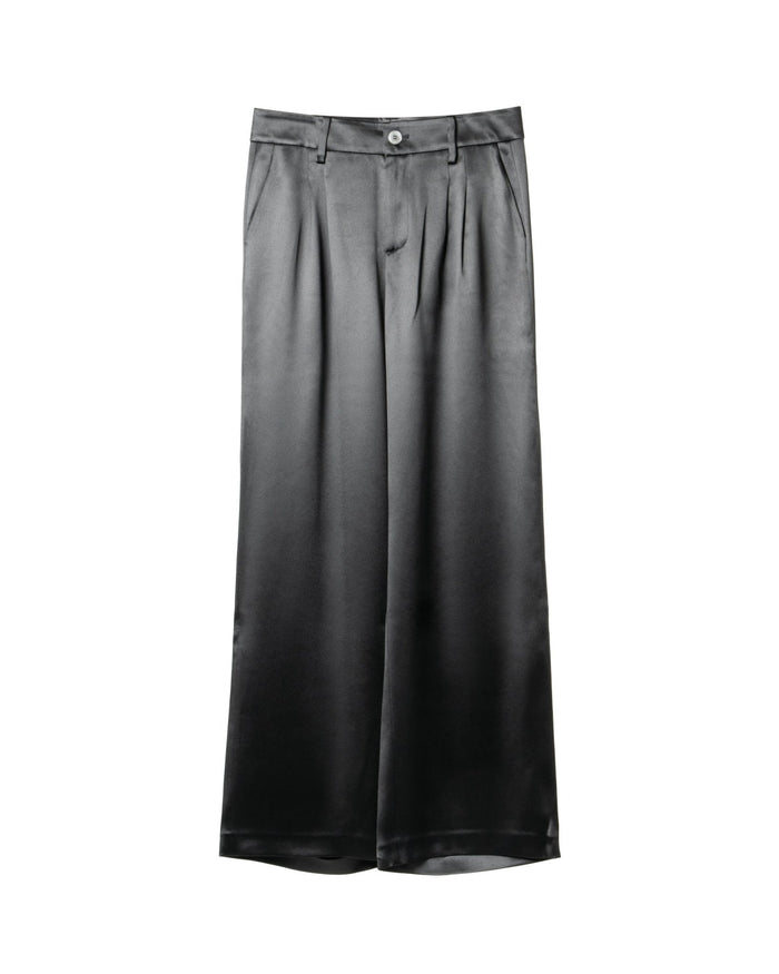 ANAII | HEAVY SILK SATIN TAYLORING WIDE LEG TROUSERS