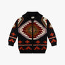 Anthrazitfarbene Ethno Intarsien Stehkragen Zip Strickjacke von Frantic by Andrea Venturini - Knitwear FRANTIC