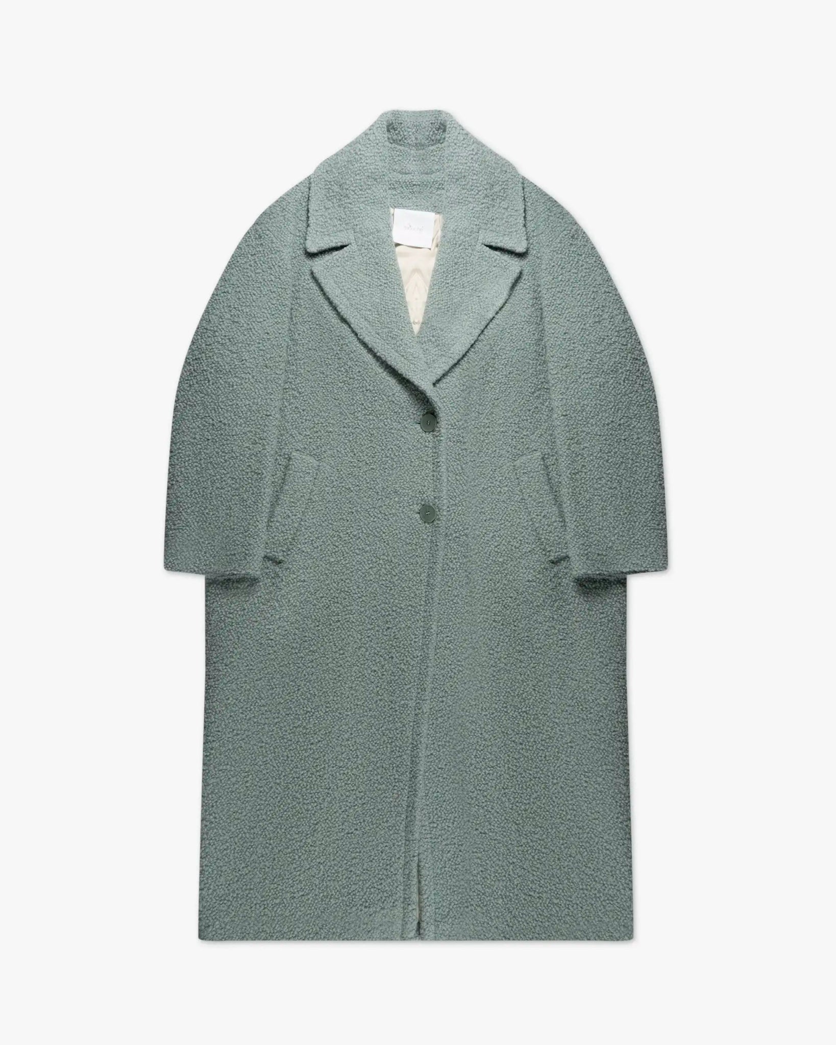 Aquafarbener Langer Einreiher Mantel von Mouche - Coats & Jackets MOUCHE