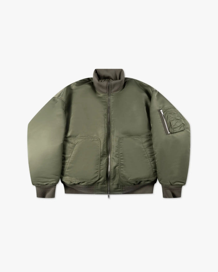 Armygrüne Double Layer Bomber Jacke von Mordecai
