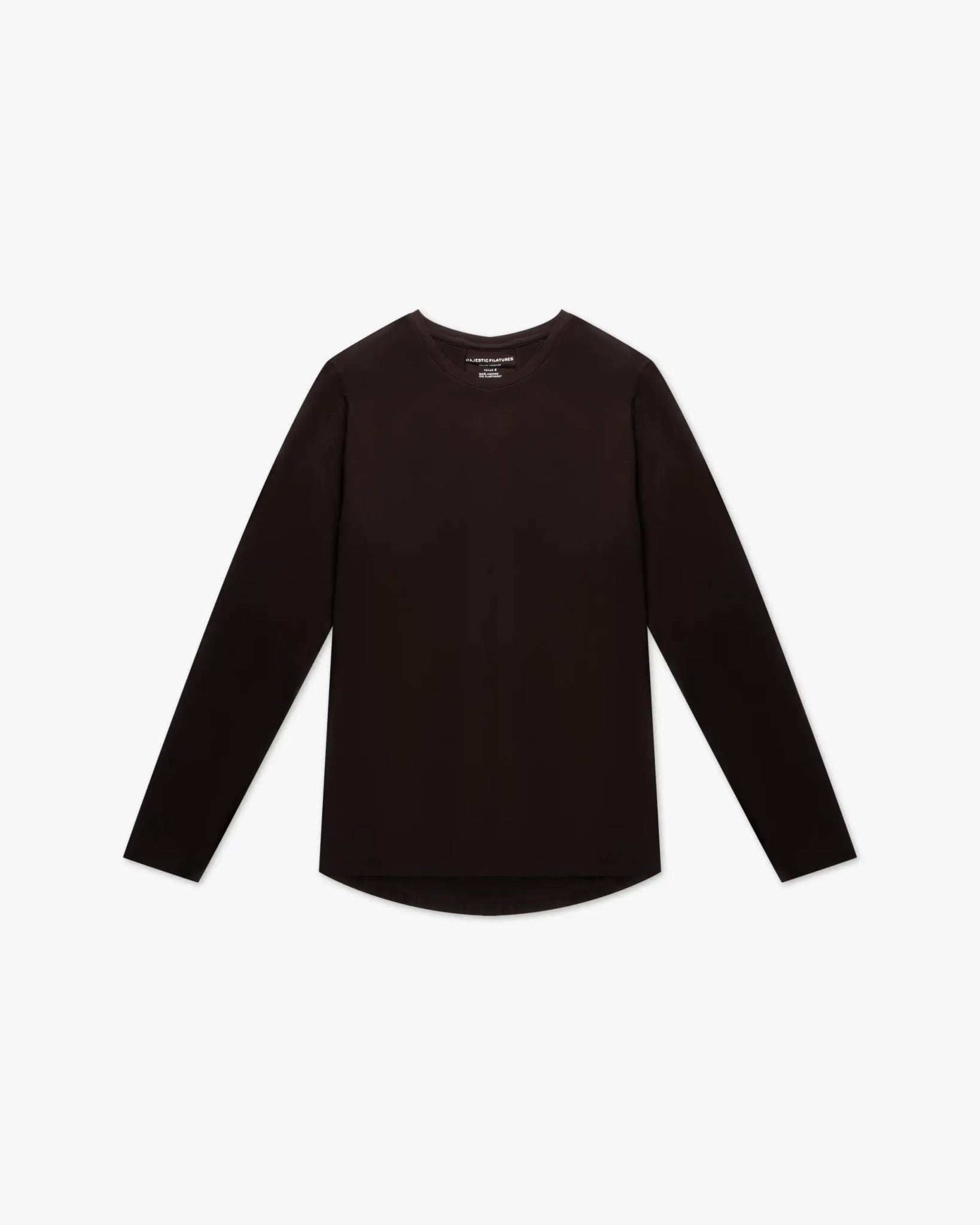 Auberginefarbenes Kellerfalten Langarm Rundhals Shirt von Majestic Filatures - Shirts MAJESTIC