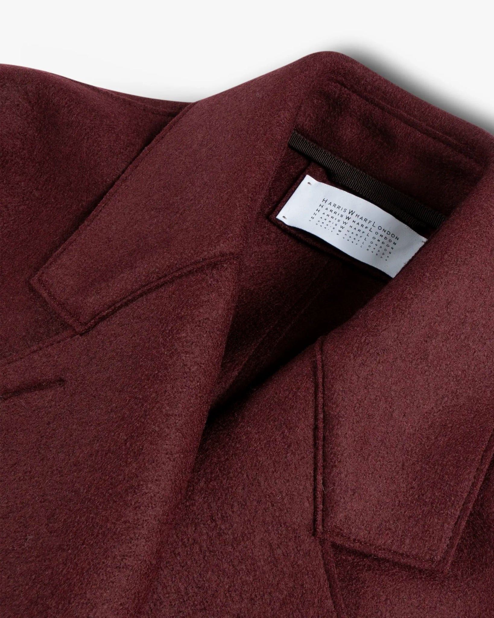 Barolofarbene Gekochte Gepresste Uni Wolle Kurzjacke von Harris Wharf London - Coats & Jackets HARRIS WARF